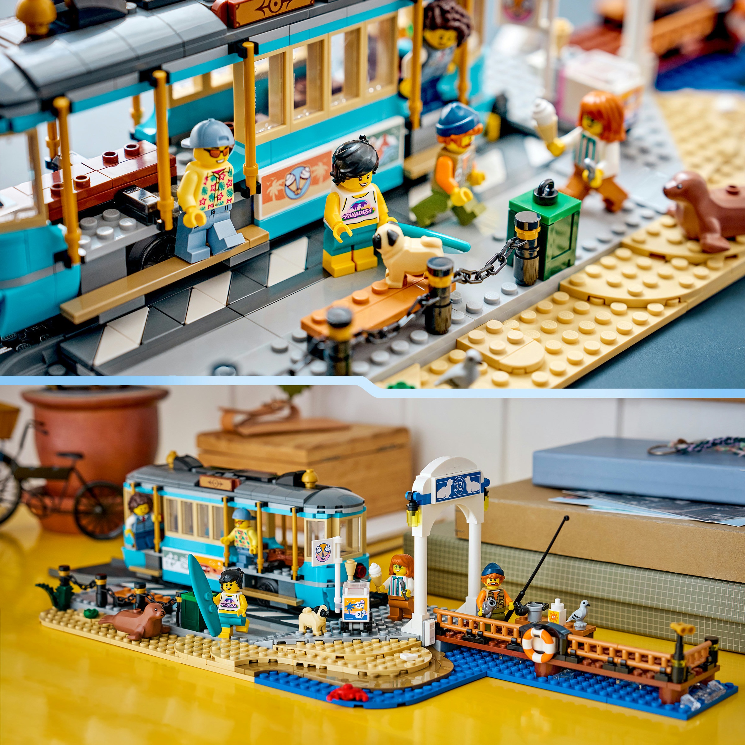 LEGO® Konstruktionsspielsteine »Klassische Strandstraßenbahn (60506), LEGO City« Made in Europe