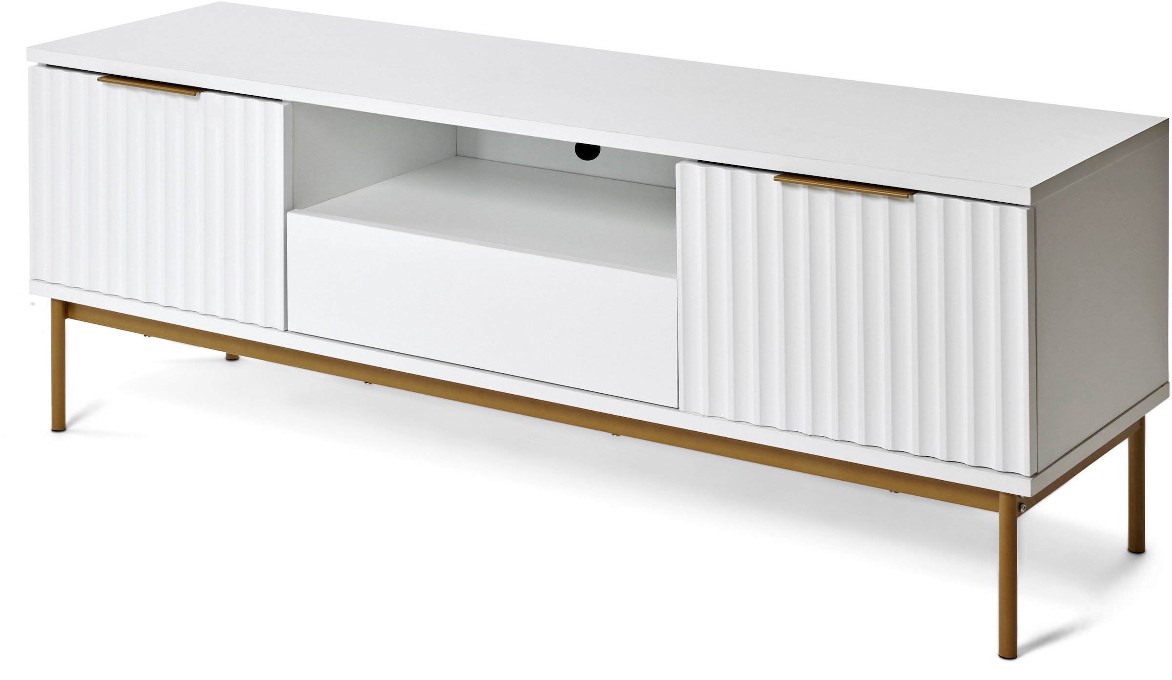 Jahnke TV-Board »CARVE TV 140«, (1 St.), Edle Gold-Applikationen, Fronten in Wellendesign, 140 cm