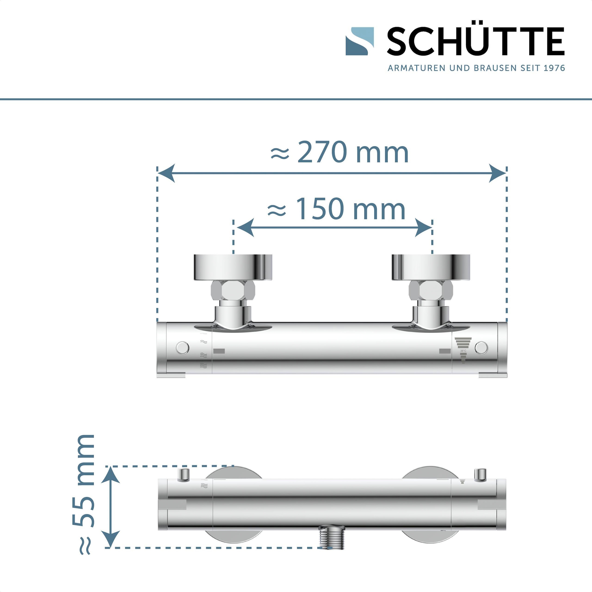 Schütte Duscharmatur »London«, mit Thermostat, Mischbatterie Dusche, Duschthermostat