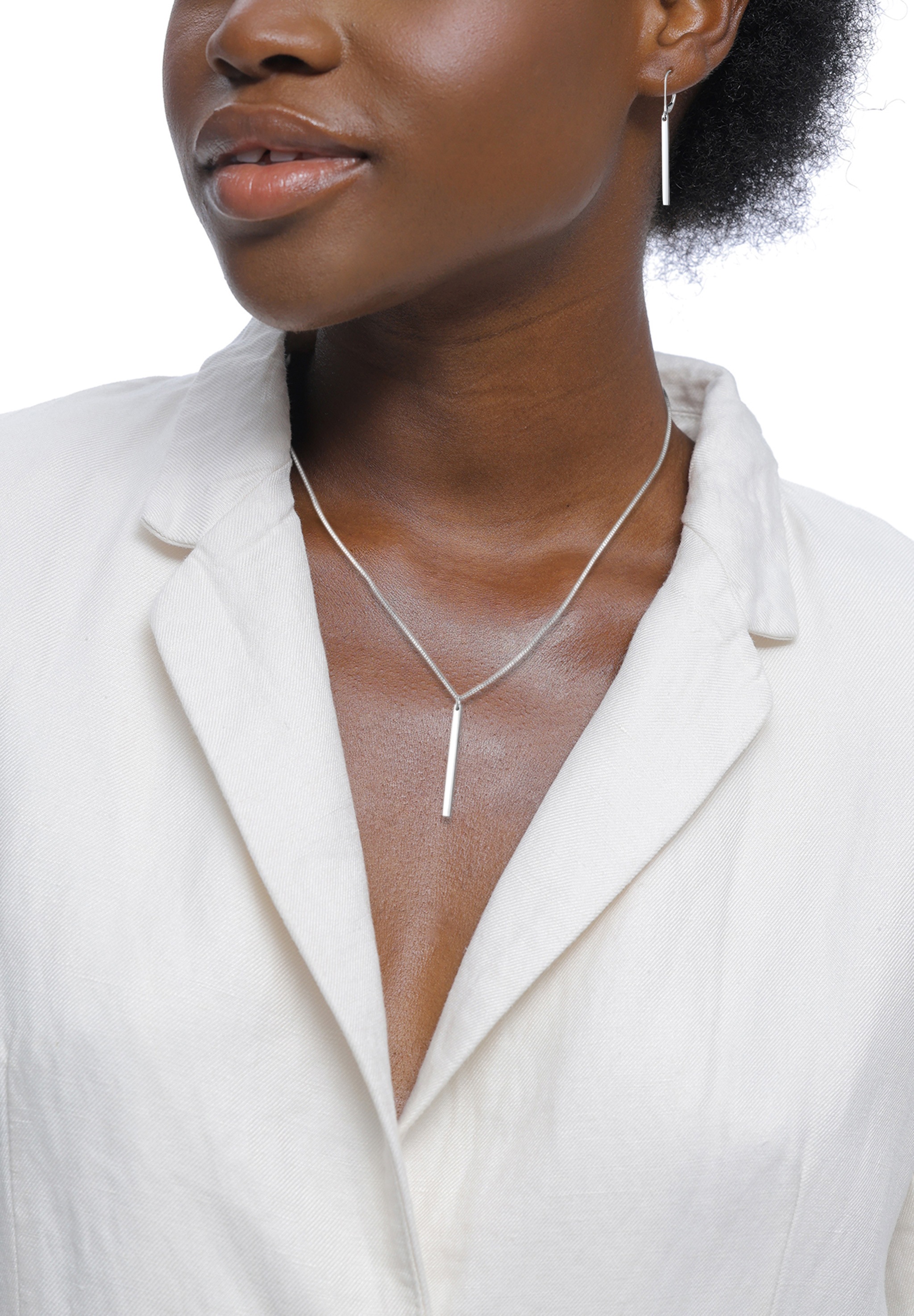 Elli Ohrring und Ketten Set »Schmuckset Stab Design 925 Sterling Silber« ()