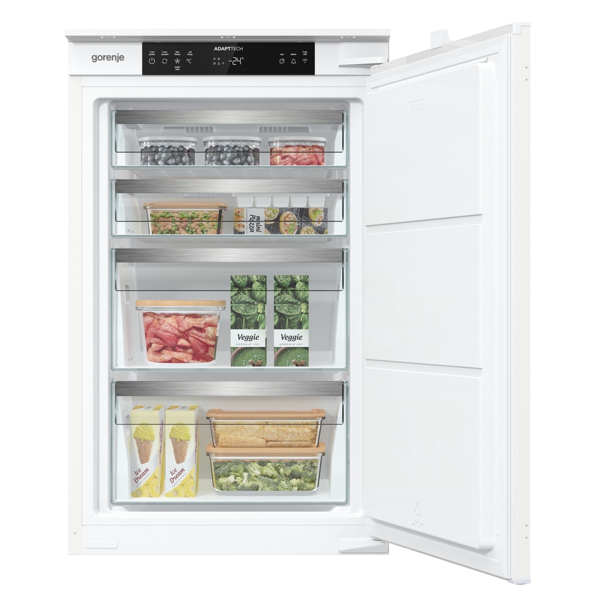 GORENJE Einbaugefrierschrank »FNCI508E61EWF« 87,5 cm hoch 54 cm breit Einbaugefrierschrank, 88cm Nische, Schlepptür, Display, Wifi, NoFrost