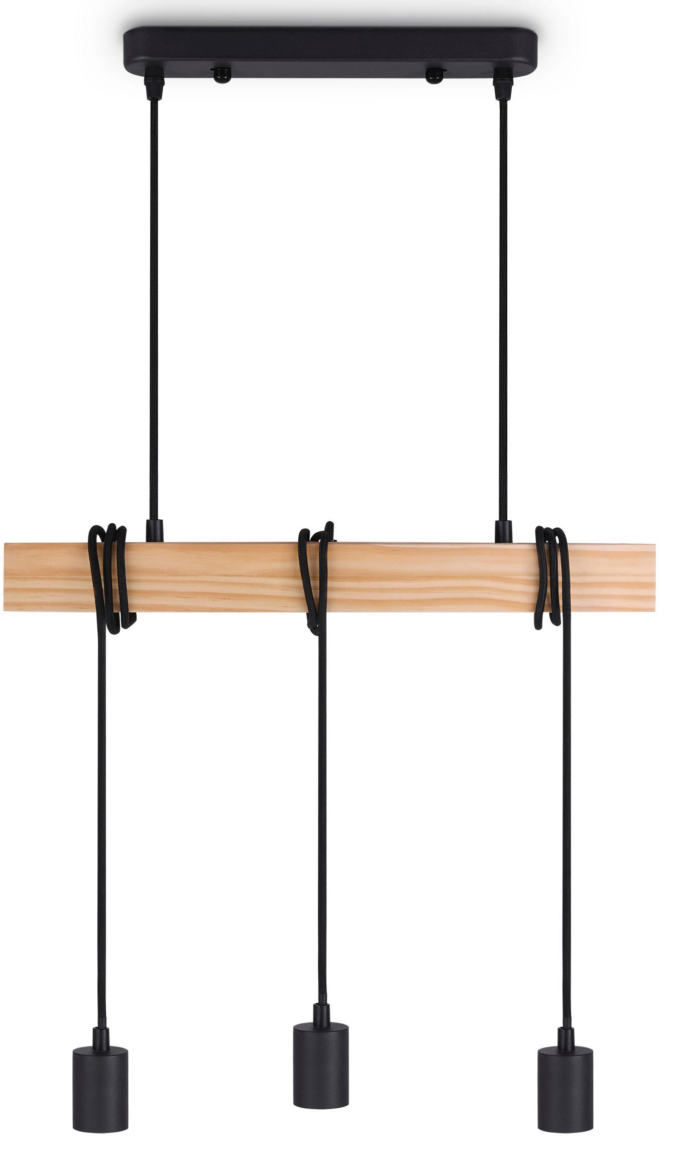 Paco Home Pendelleuchte »SINA«, Leuchtmittel E27 | ohne Leuchtmittel, LED Pendellampe Hängeleuchte Wohnzimmer Esszimmer Vintage Holz 3x E27