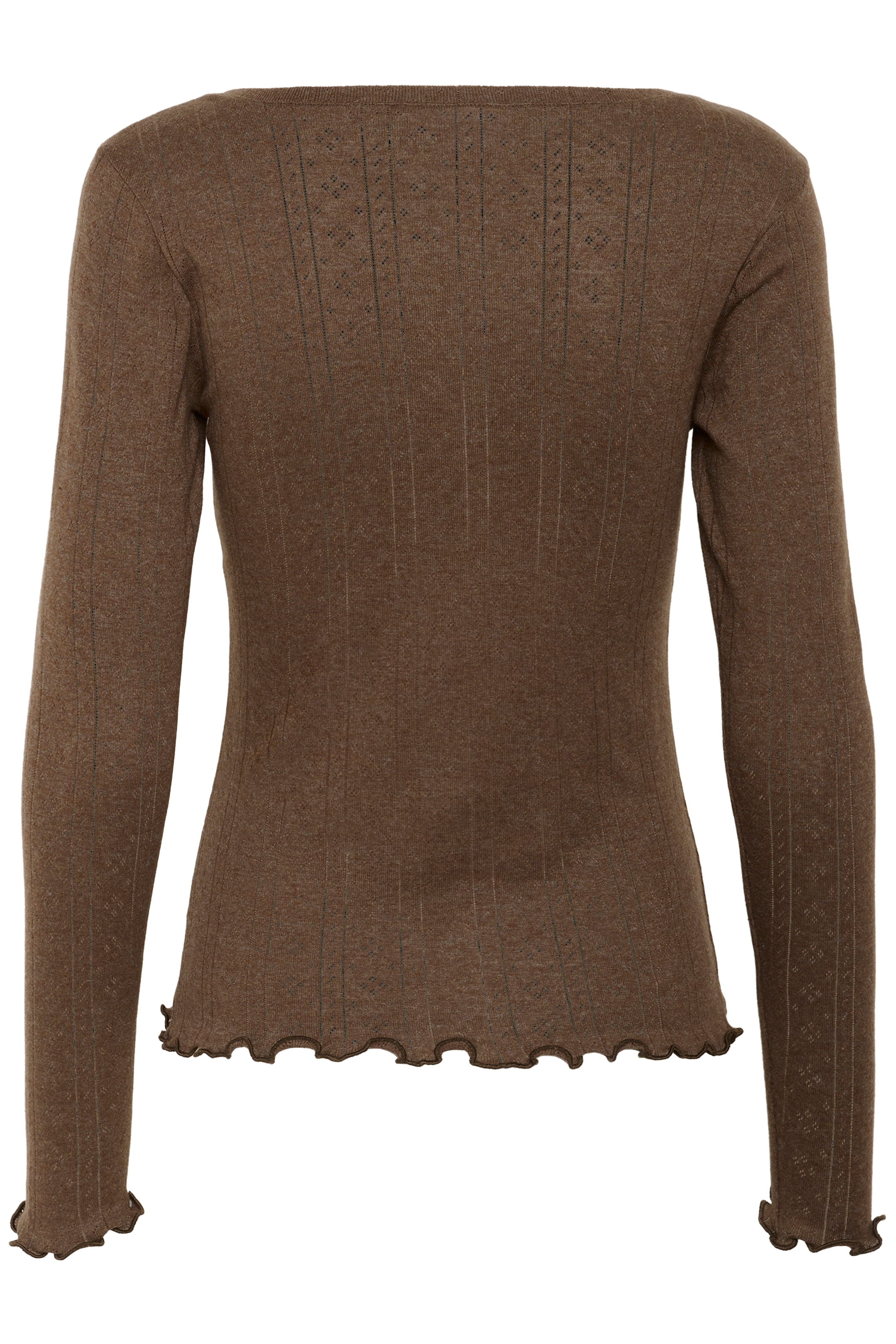 Saint Tropez Strickjacke »GruSZ Cardigan«, mit Lochstickerei und gewelltem Saum