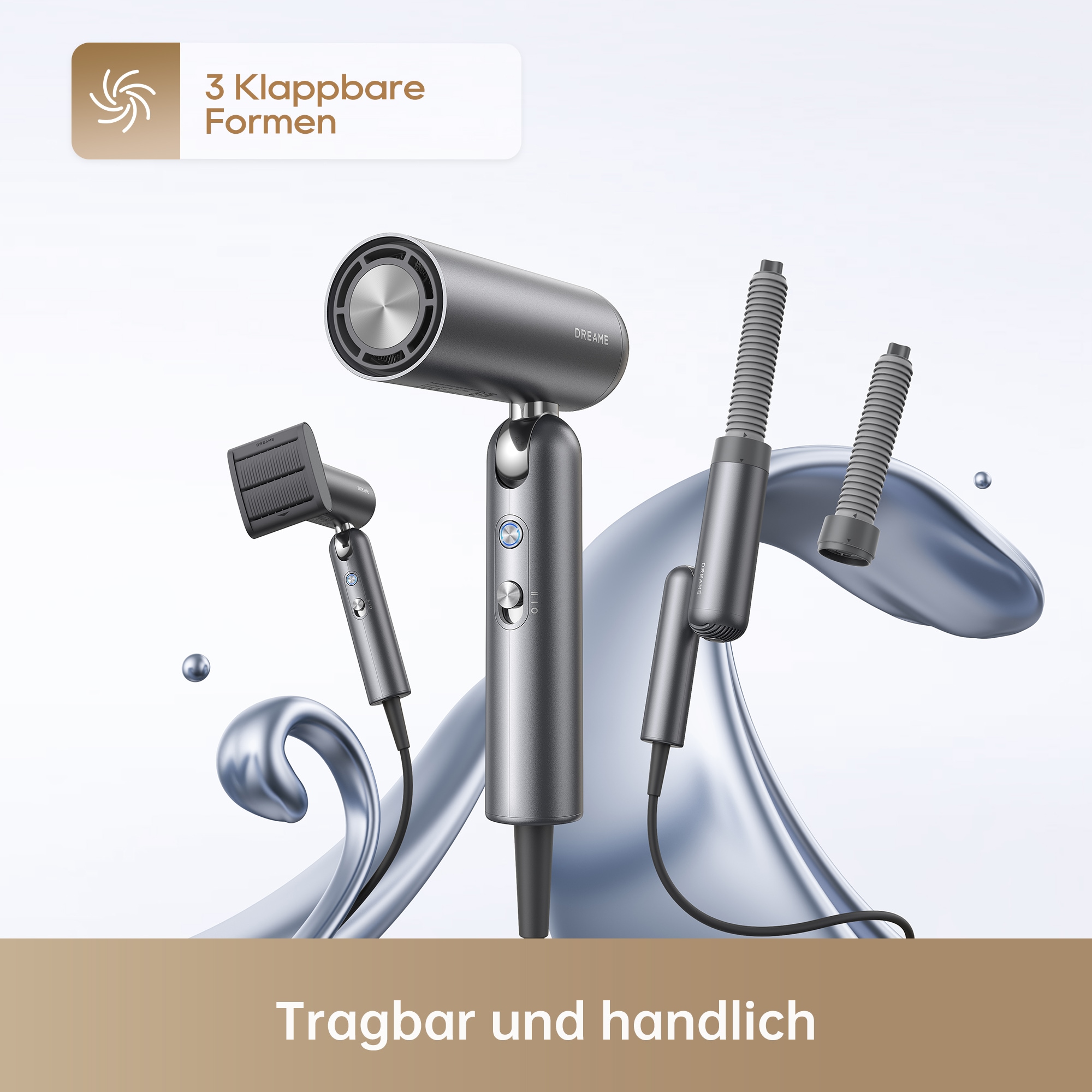 Dreame Haartrockner »Pocket Neo 2« 1.300 W 3 Aufsätze