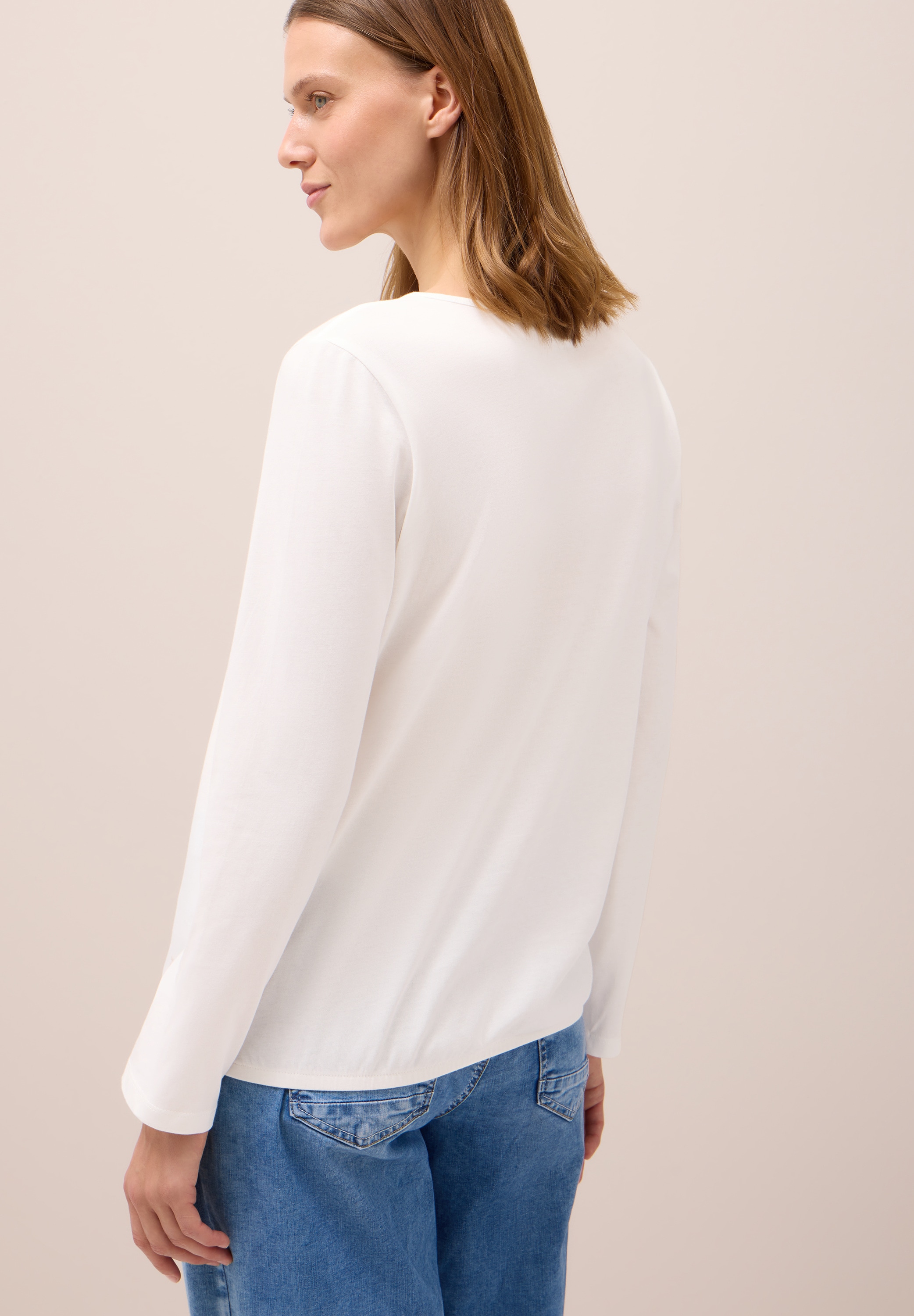 Cecil Tunikashirt, Split Neck, unifarben