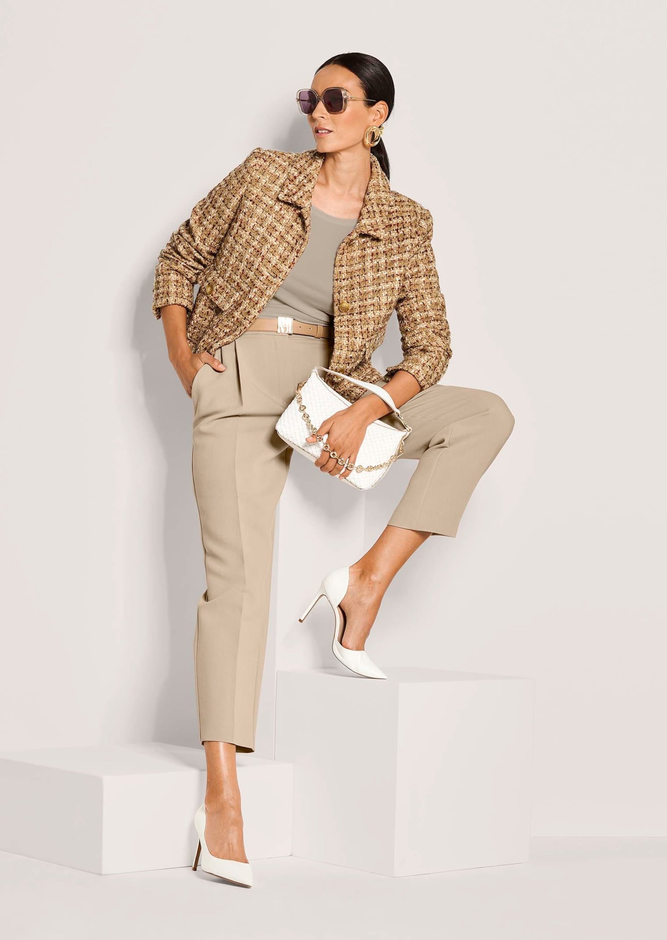 MADELEINE Jackenblazer »Tweedblazer Eleganter Businessblazer mit Hemdkragen«
