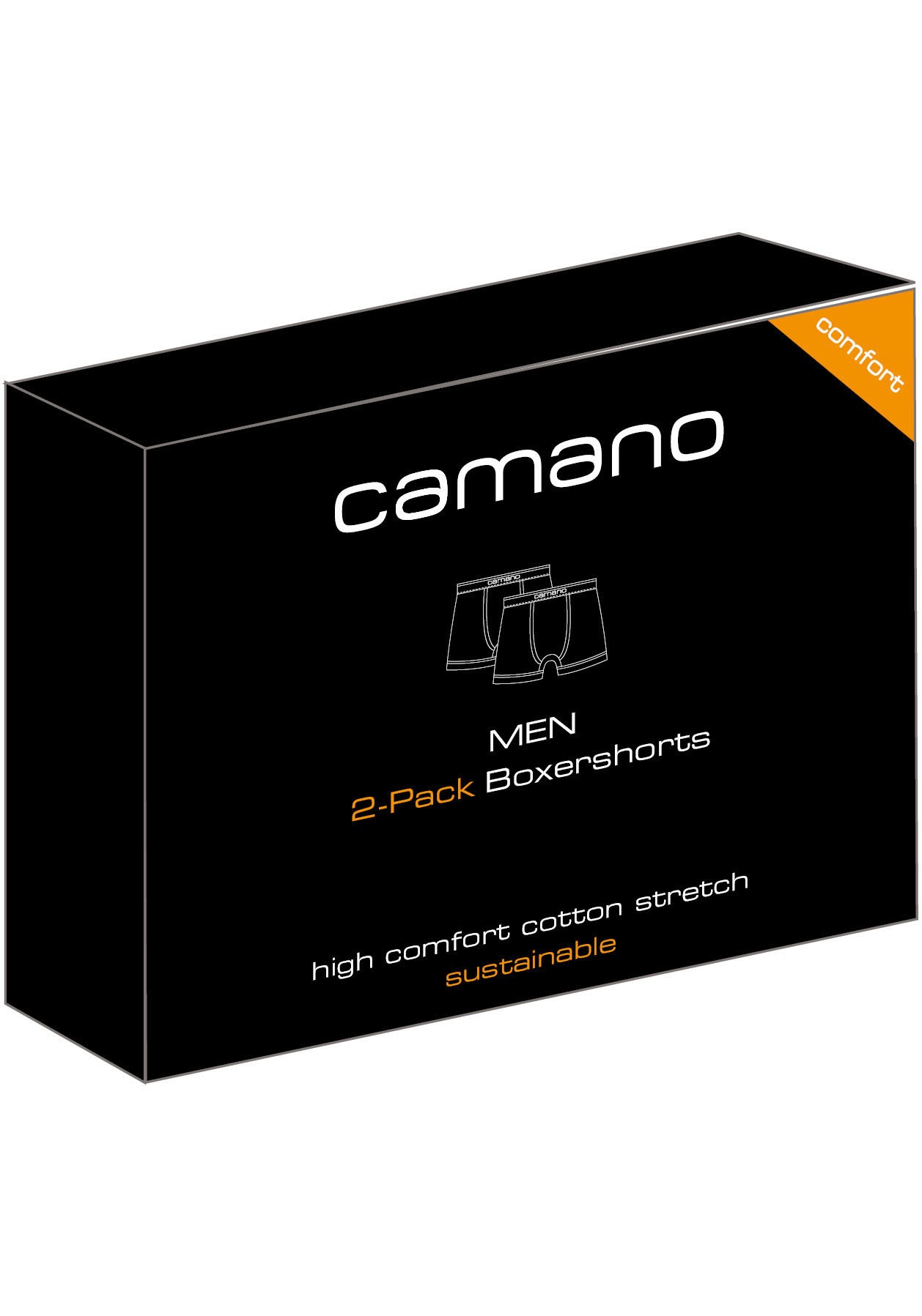 Camano Boxershorts »comfort«, (2er Pack), mit elastischem Logobund