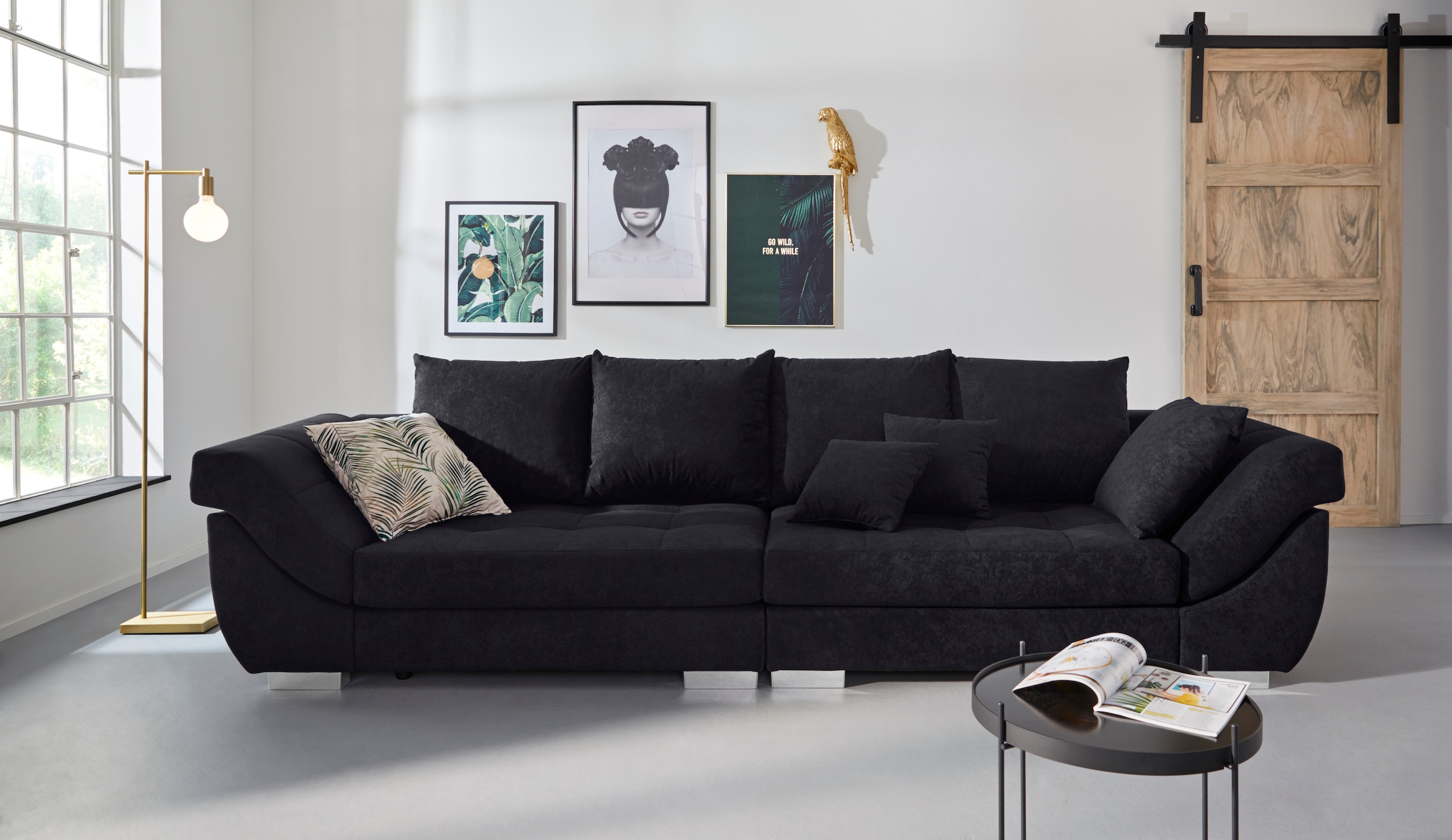 INOSIGN Big-Sofa »Rom«, Steppung im Sitzbereich, Federkern-Polsterung