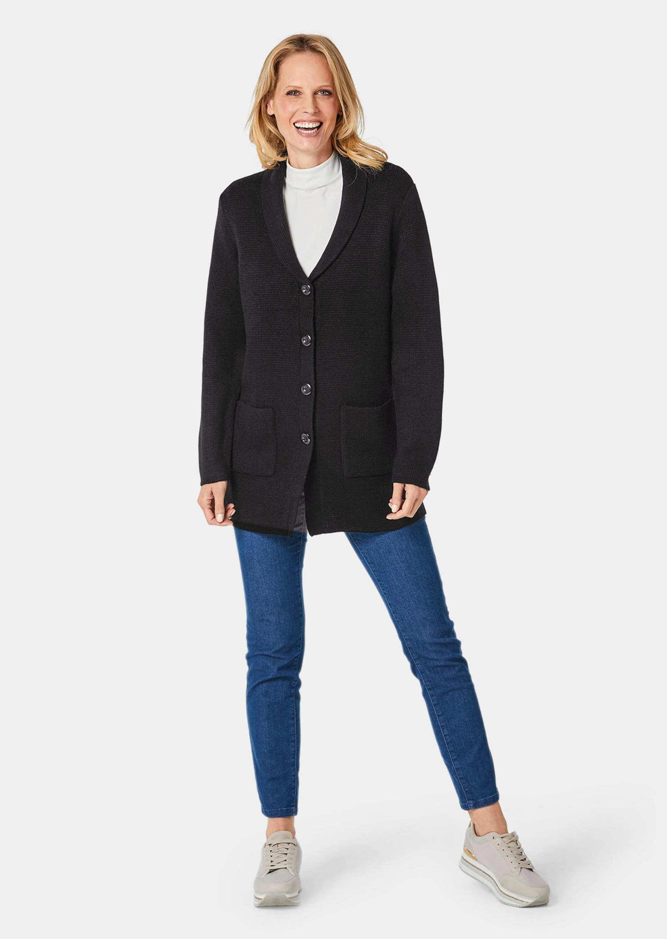 GOLDNER Strickjacke »Kurzgröße Kuschelweiche, kaschierende Strickjacke« Ohne