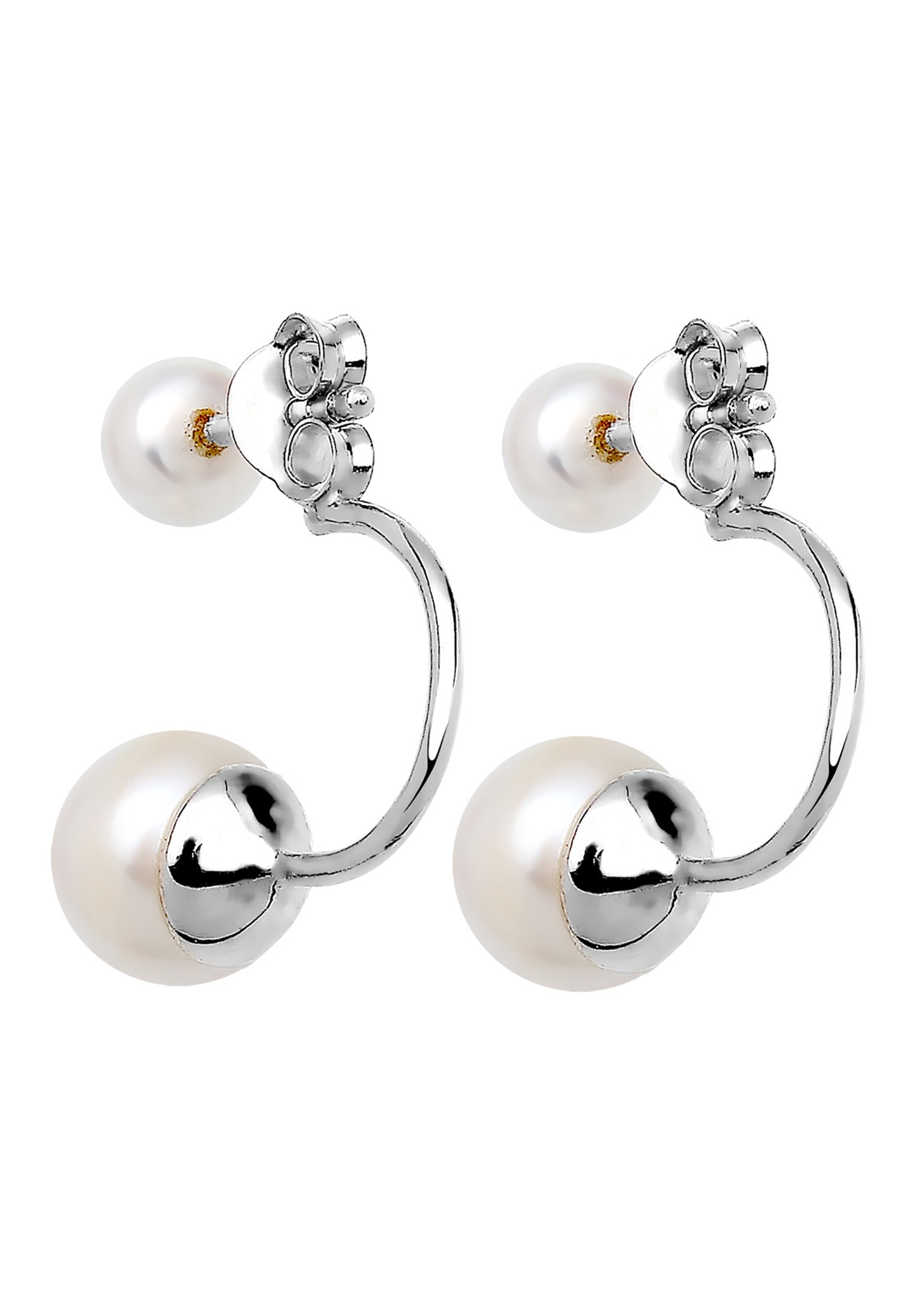 Elli Paar Ohrstecker »Ohrringe Front-Back Süßwasserzuchtperle 925 Silber«