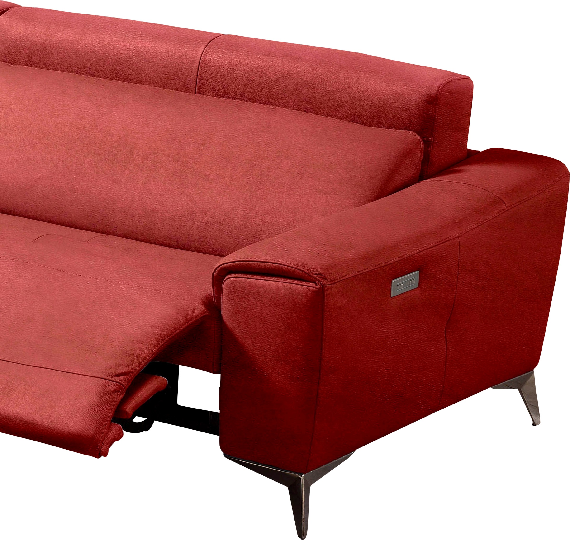 Egoitaliano Ecksofa »Suzette, Designsofa mit hohem Sitzkomfort«, mit Recamiere, inkl. 1 elektronischen Relaxfunktion, L-Form