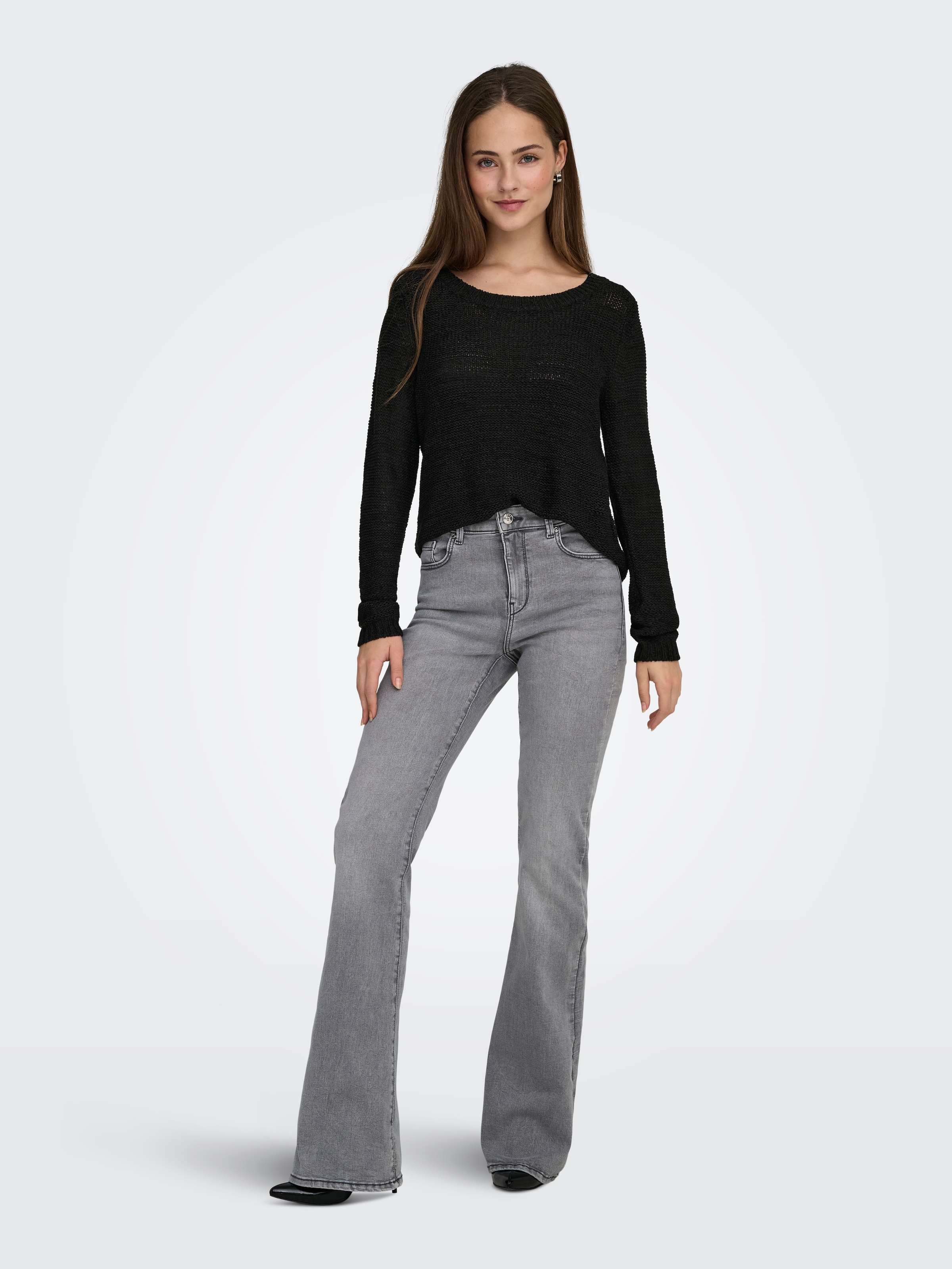 ONLY Strickpullover »ONLGEENA XO L/S PULLOVER KNT NOOS« Materialmix, regular fit