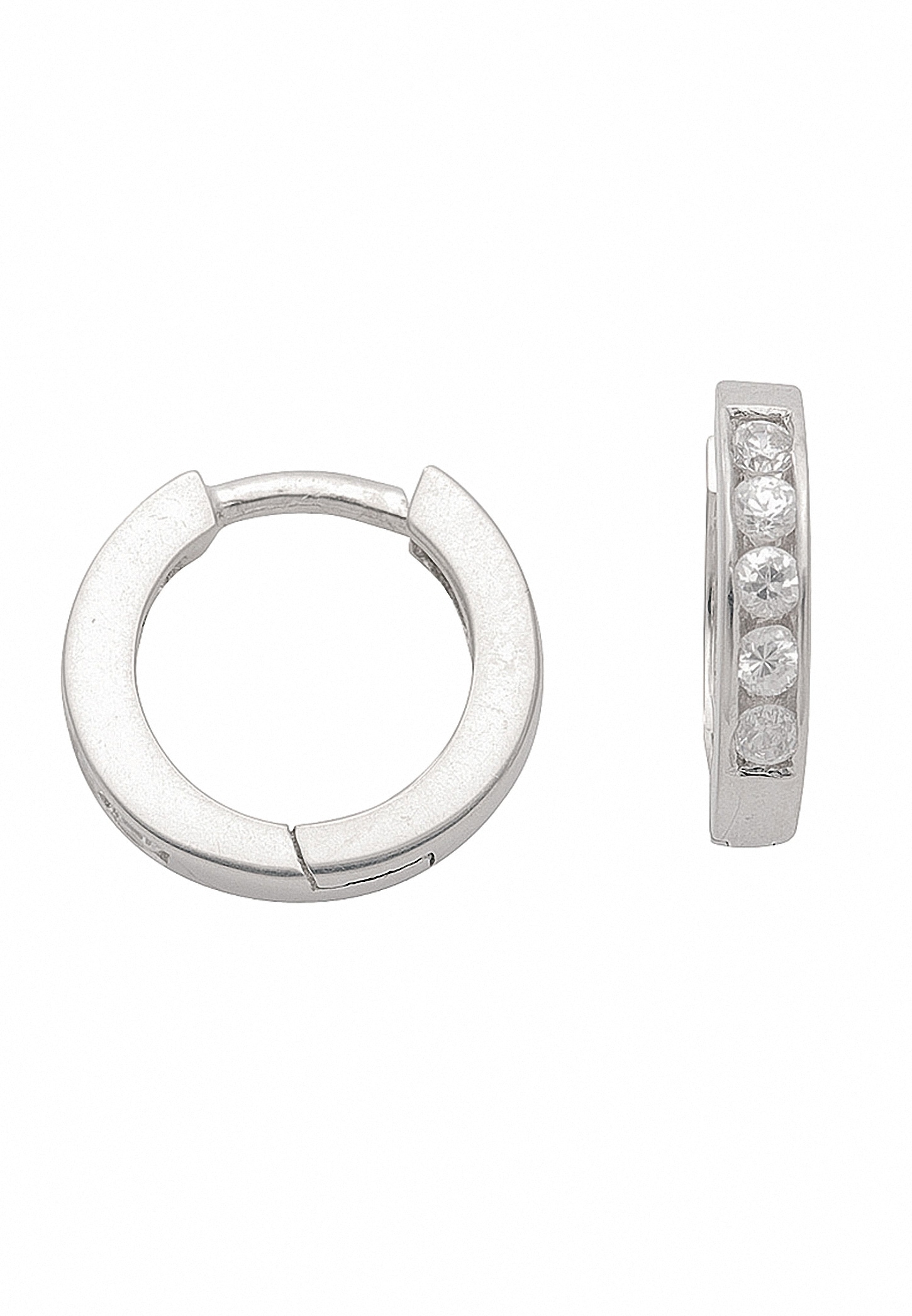 Adelia´s Paar Creolen »925 Silber Ohrringe  Creolen mit Zirkonia Ø 11,8 mm«