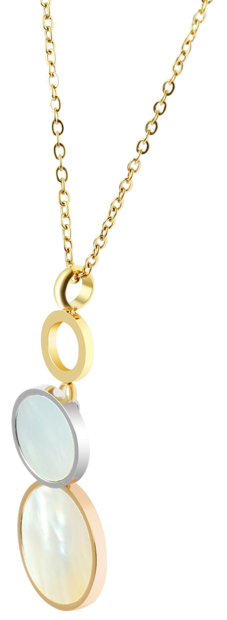 Adelia´s Gliederkette »Damen Halskette aus Edelstahl mit Perlmutt 43 cm«