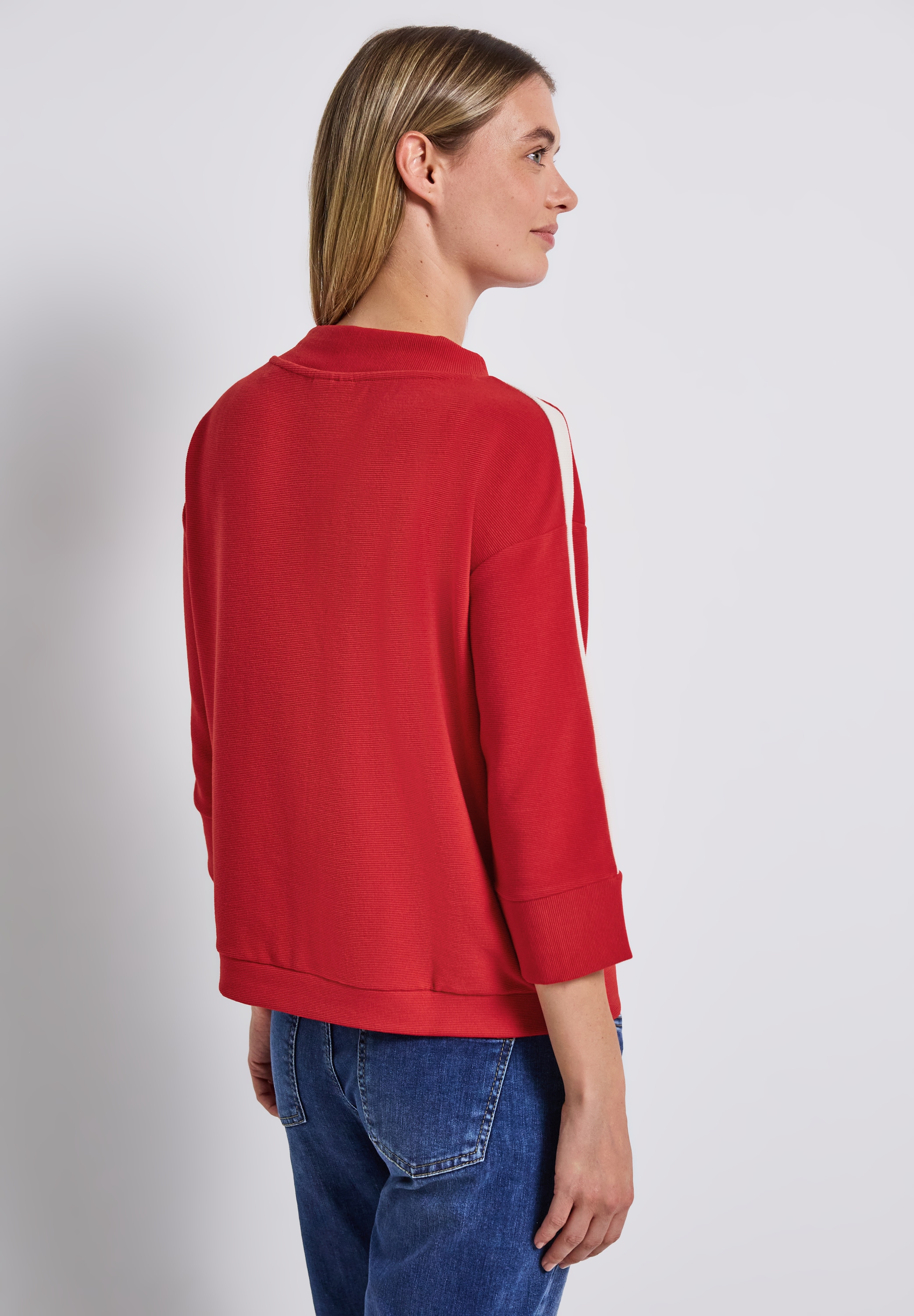 STREET ONE Kapuzensweatshirt, Ottoman Shirt mit Tape