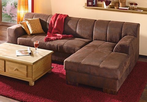 Home affaire Ecksofa »Falk L-Form«, mit Federkern und wahlweise mit Bettfunktion