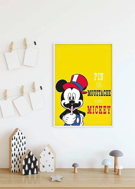 Komar Bild »Mickey Mouse Moustache« Disney 1 Stk. tlg. Wandbild zur Dekoration im Kinderzimmer - ohne Rahmen