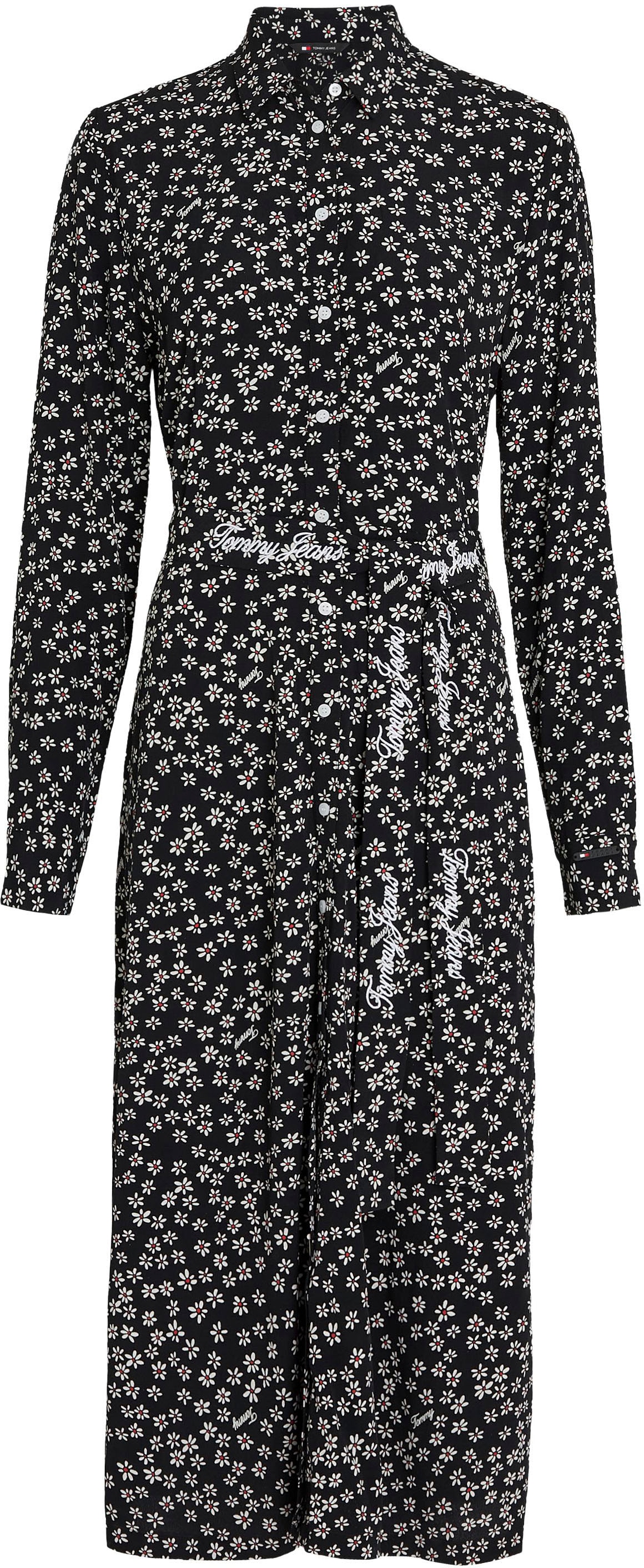 Tommy Jeans Millefleur allover bei Curve Print »TJW Shirtkleid BELTED bestellen EXT«, mit OTTO & MIDI DITSY Logo DRESS