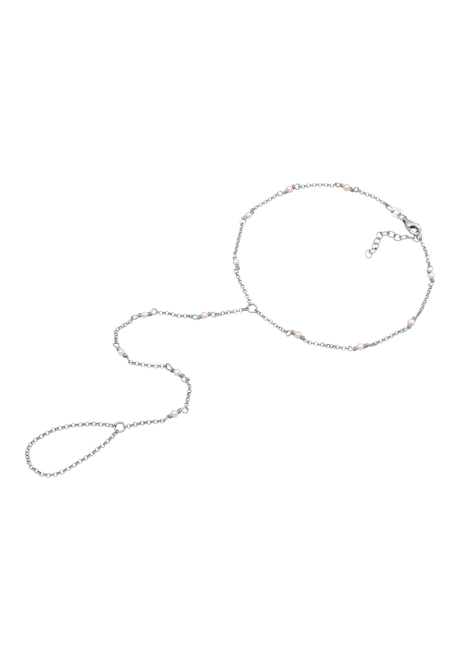 Elli Fußkette »Fußschmuck Muschelkernperle Fuß Chain 925 Sterling Silber«