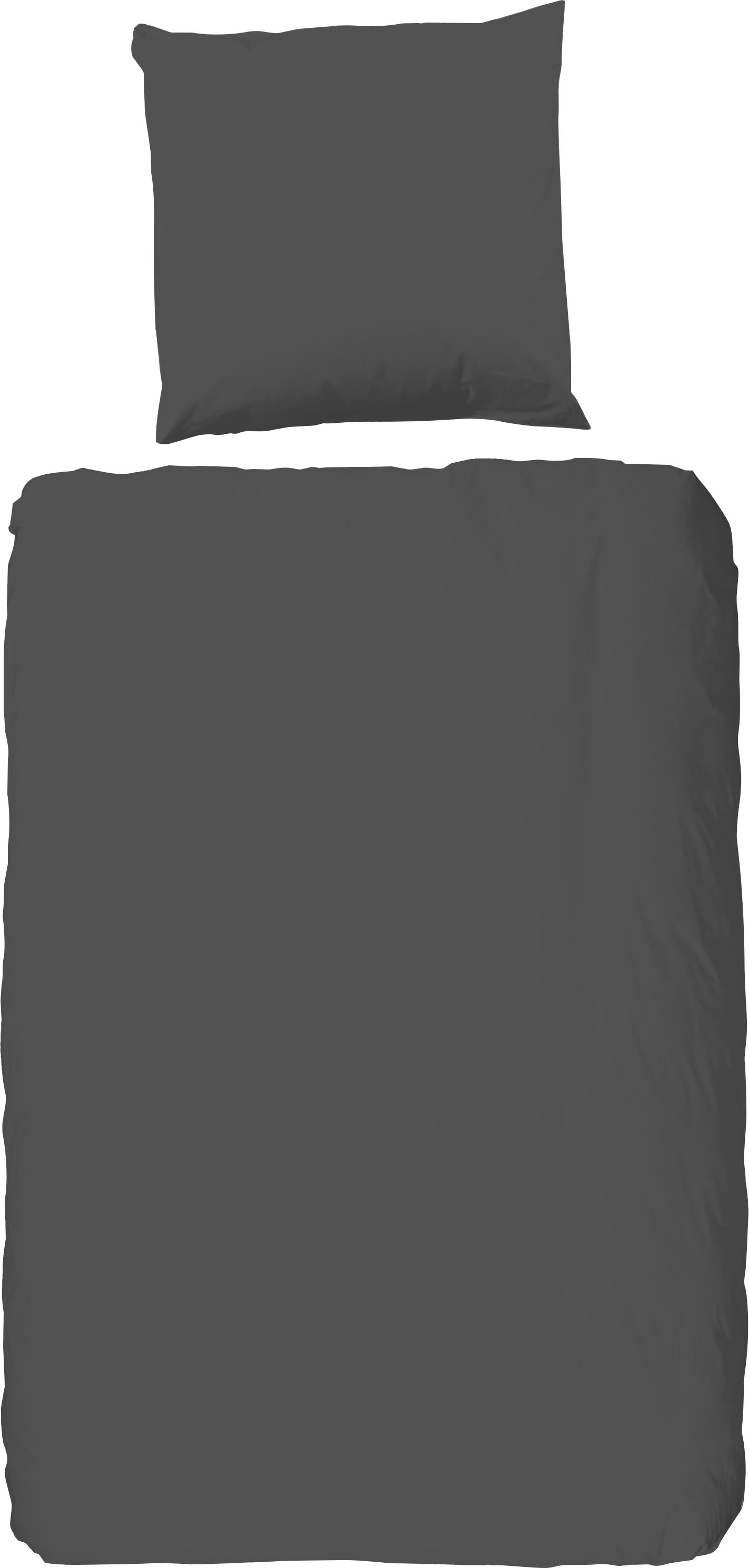 hip Bettwäsche »Hip Uni«, 100% Baumwolle, Mako-Satin, 135x200, Unifarben Weiß, Reißverschluss