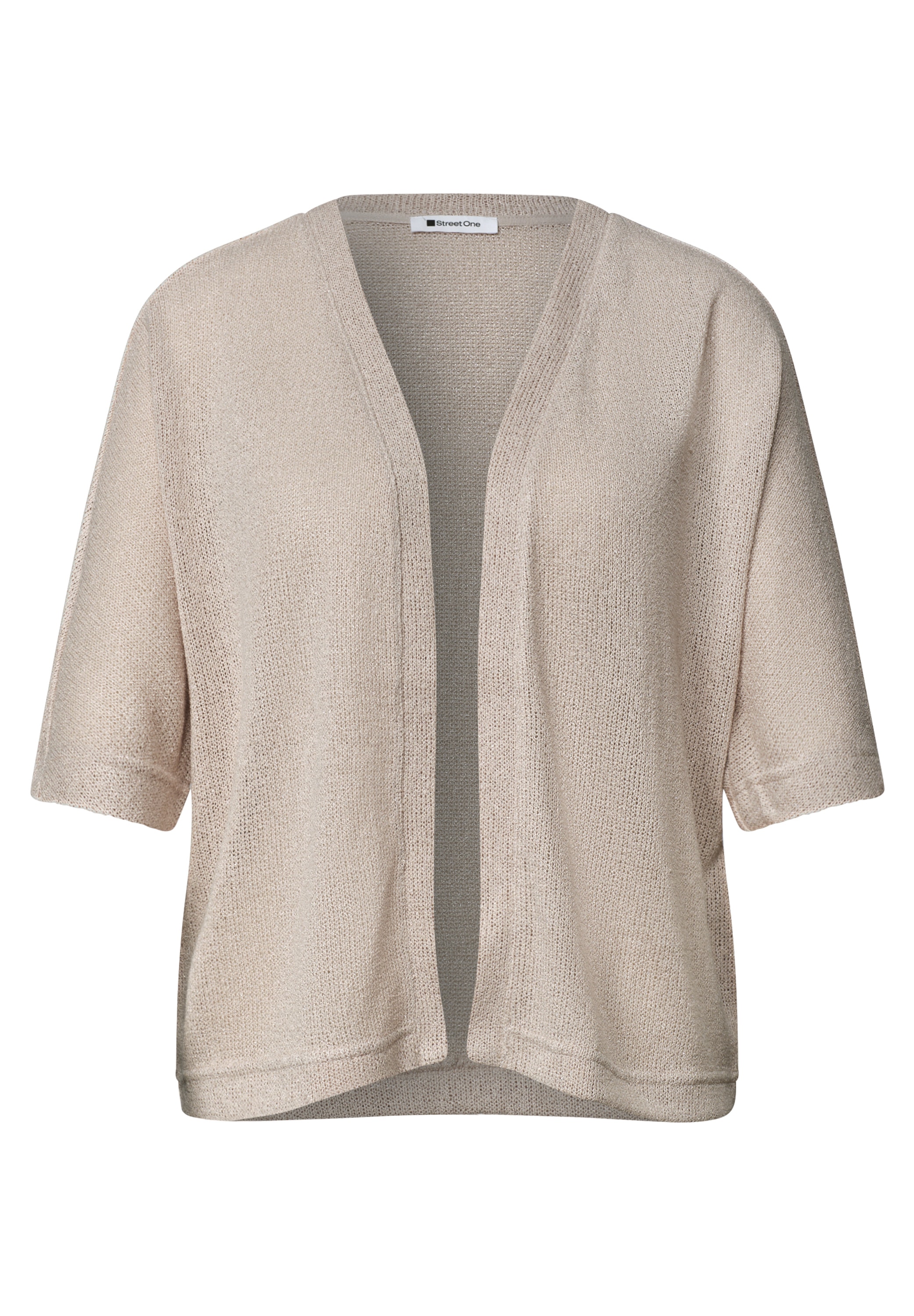 STREET ONE Strickjacke Kurzarm Jacke im Strick-Look mit Glitzer