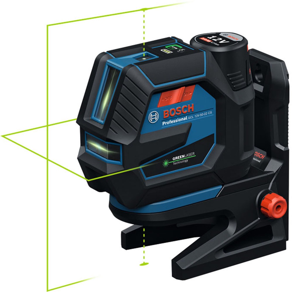 Bosch Professional Kreuzlinienlaser »Kombilaser »GCL 12V-50-22 CG««, Inkl. 1x Akku GBA 12V 2,0Ah und Ladegerät GAL 12V-40, in L-BOXX 136