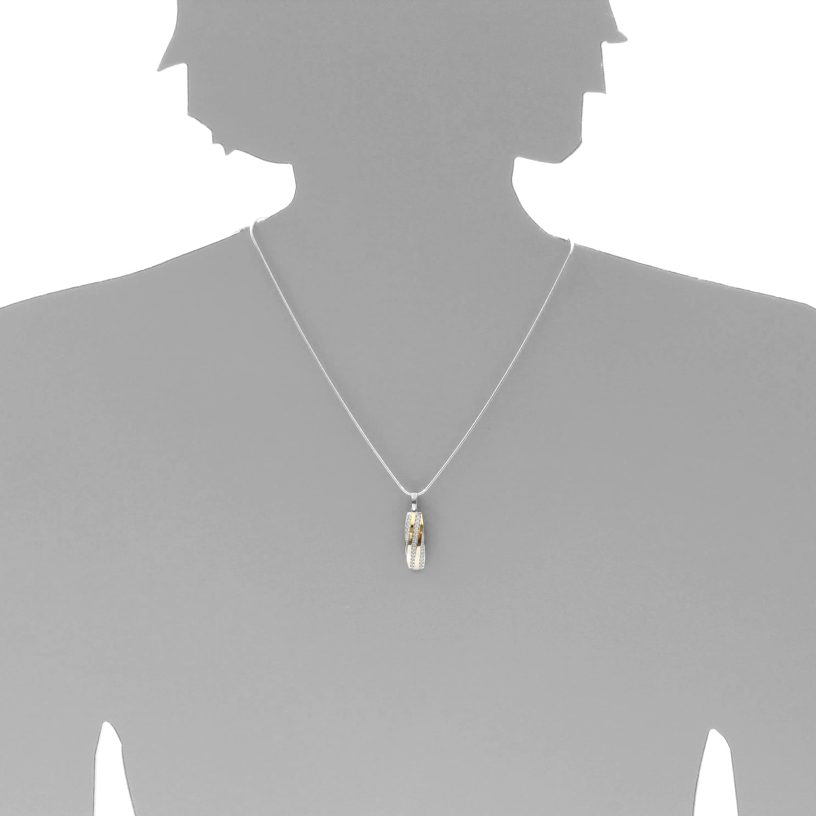 OSTSEE-SCHMUCK Kette und Anhänger Set »- Sunny Exklusiv - Silber 925/000 & Gold 585/000 - Zirkonia«