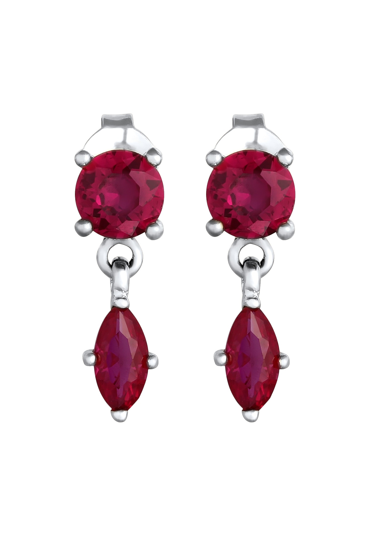 Elli Premium Paar Ohrstecker »Ohrringe Ohrhänger Rubin Rot 925 Sterling Silber«