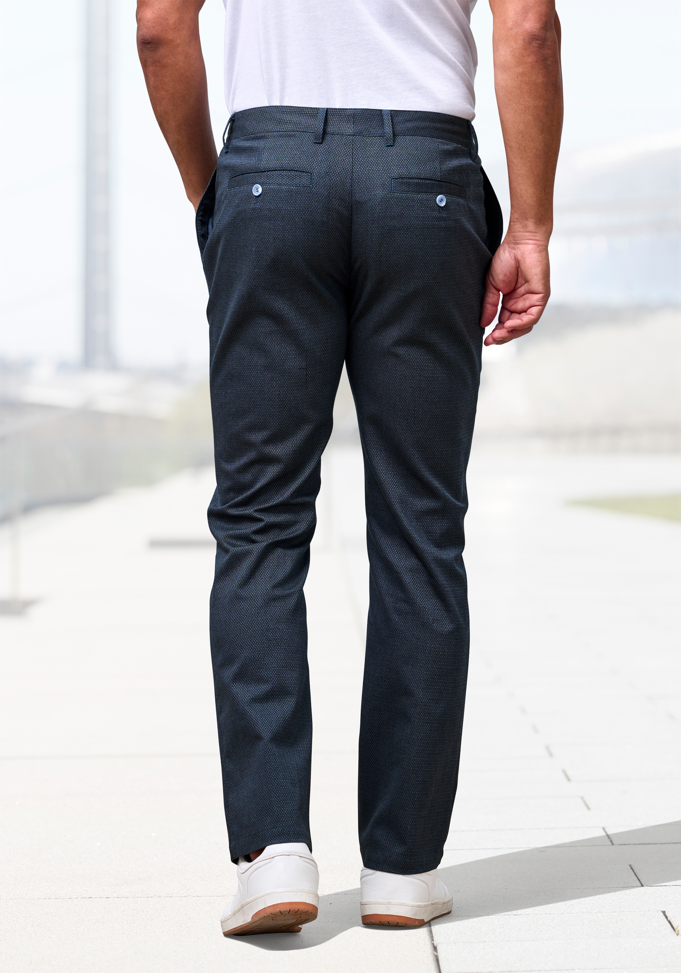 H.I.S Stoffhose »aus leicht elastischer Baumwollmix-Qualität«  bequeme Hose aus leicht elastischer Struktur-Qualität