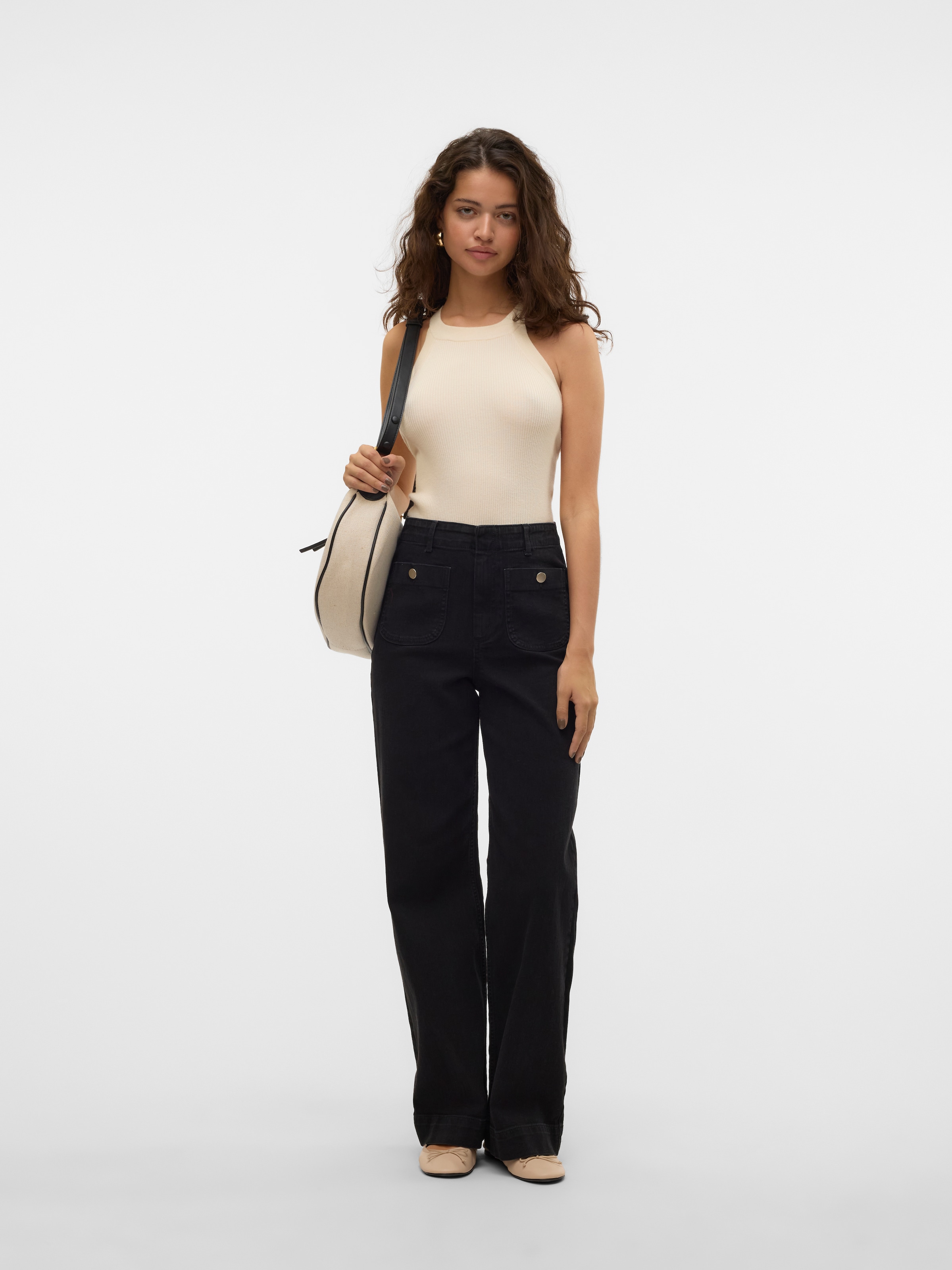 Vero Moda Stricktop »VMSABA RIB SL O-NECK TOP GA NOOS«