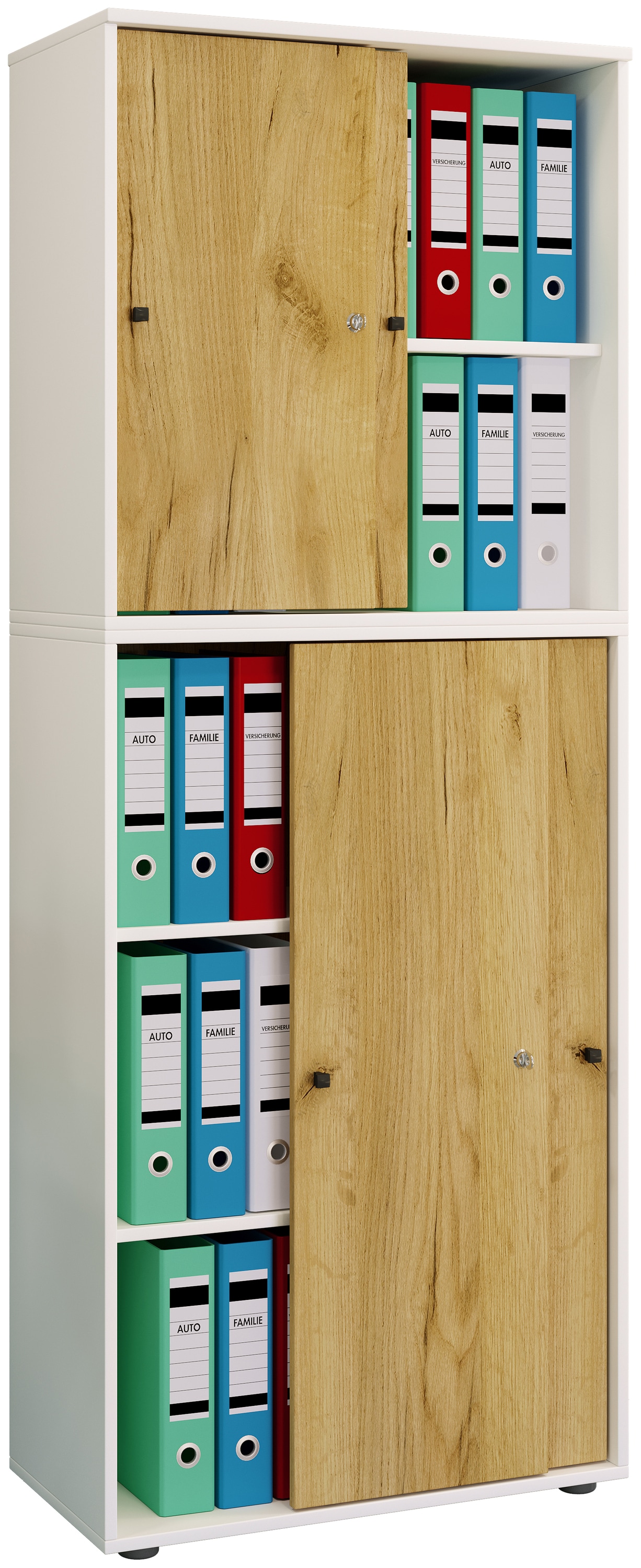 VCM Aktenschrank »Büroschrank Aktenschrank Schiebetüren Lona 5fach« 1 Stk. tlg.