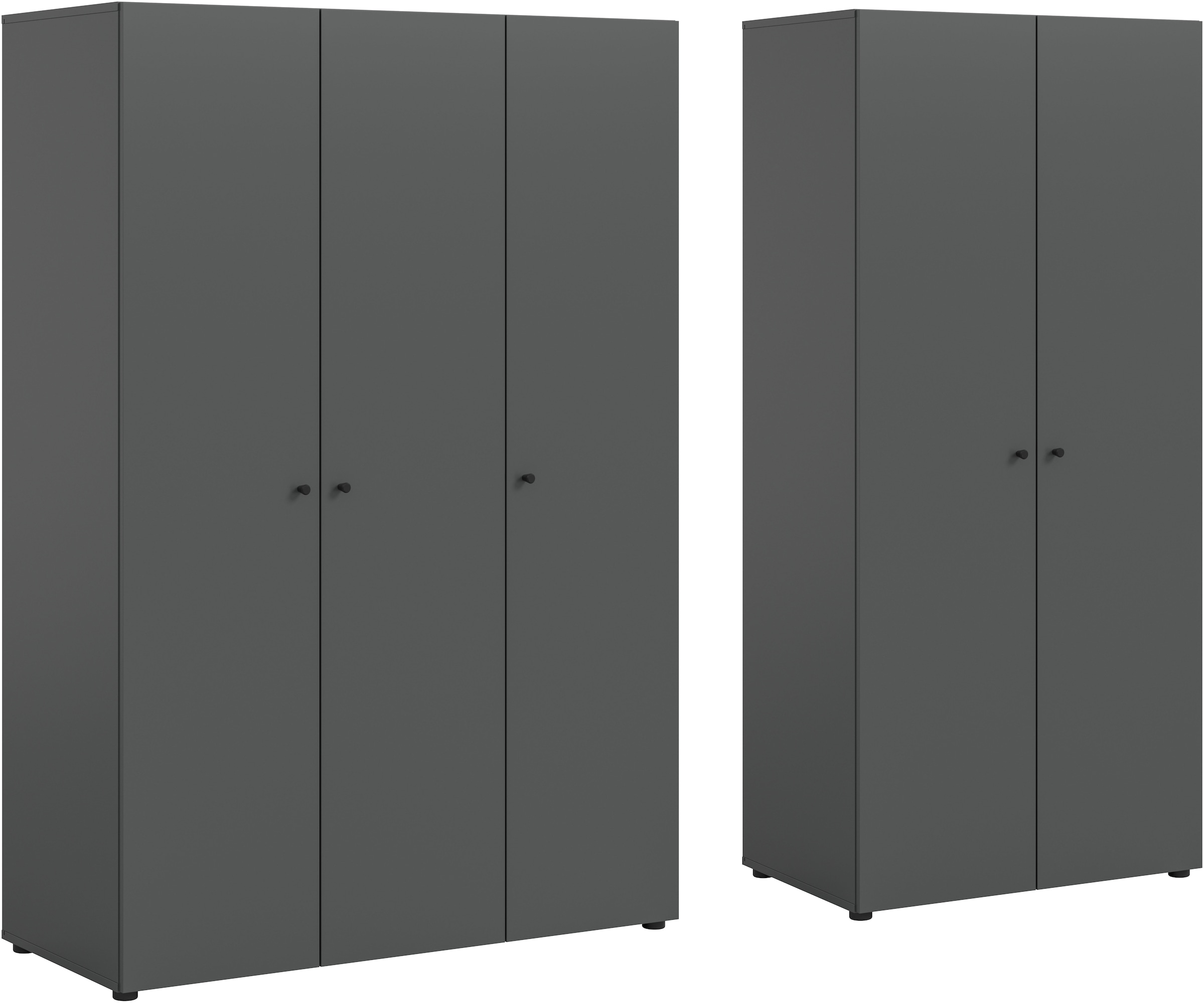Home affaire Kleiderschrank »BILLINGS, TOPSELLER!, Schlafzimmerschrank, Schrank, Garderobenschrank«, (OTTO BESTSELLER, Garderobe & Schlafzimmer), Breite 200cm, grau, 5-türig, inkl. 2 Kleiderstangen und 5 Ablageböden