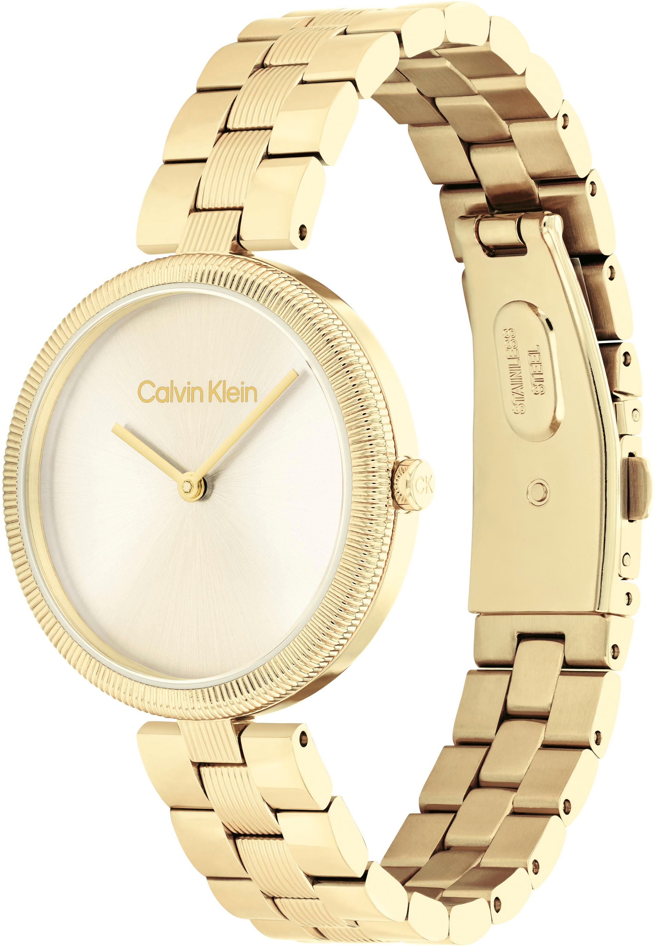 Calvin Klein Quarzuhr »TIMELESS«, Armbanduhr, Damenuhr, Mineralglas, Edelstahlarmband