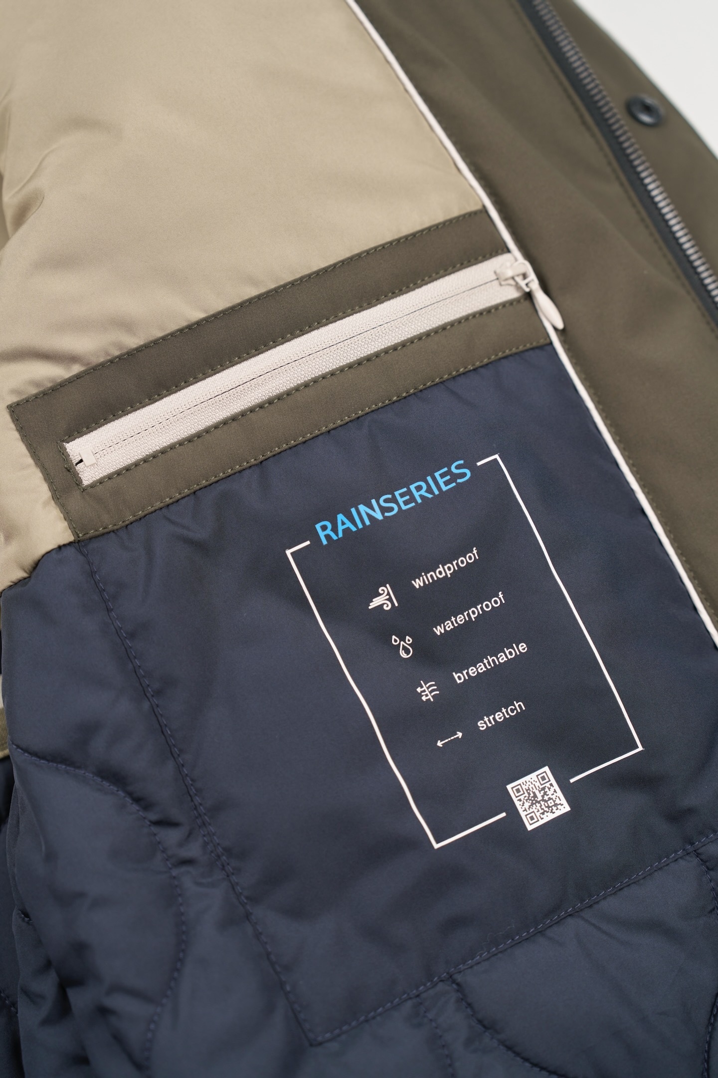 bugatti Langjacke, mit Kapuze, mit innenliegendem Strickkragen