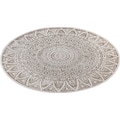 freundin Home Collection Teppich »Lilja«, rund, In-und Outdoor geeignet, Mandala, Pflegeleicht, Flachgewebe, Wendbar