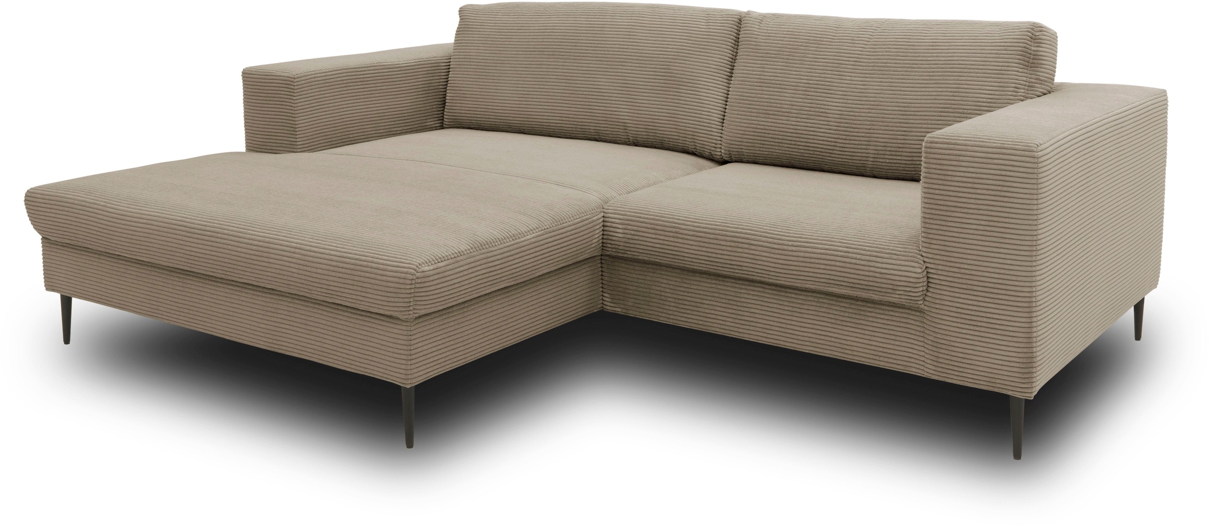 DOMO collection Ecksofa »Modica kompakt und elegant, Breite 244, L-Form«, moderne Optik mit extrabreiter Recamiere, auch in Cord
