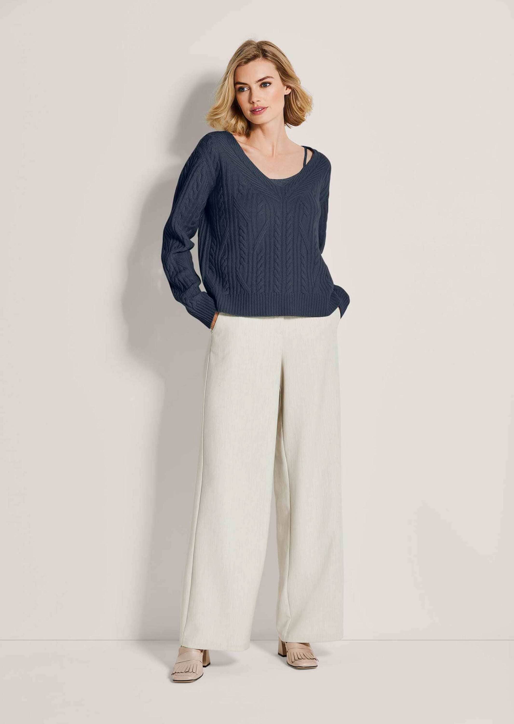 MADELEINE Longpullover »Kaschmirpullover Kaschmirpullover mit V-Ausschnitt«