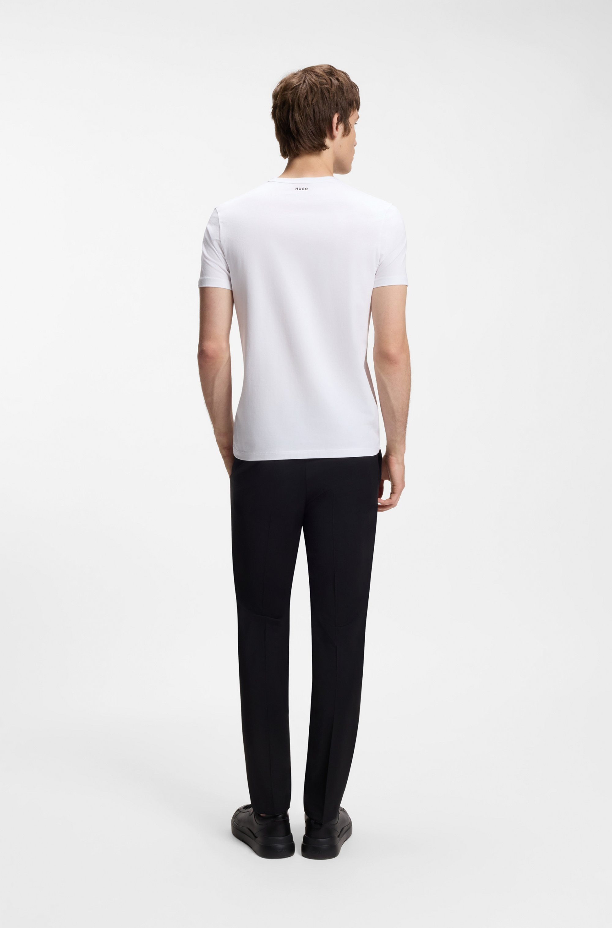 HUGO T-Shirt »HUGO-V« Packung, 2er,  V-Ausschnitt, Slim-Fit, HUGO Logo-Print