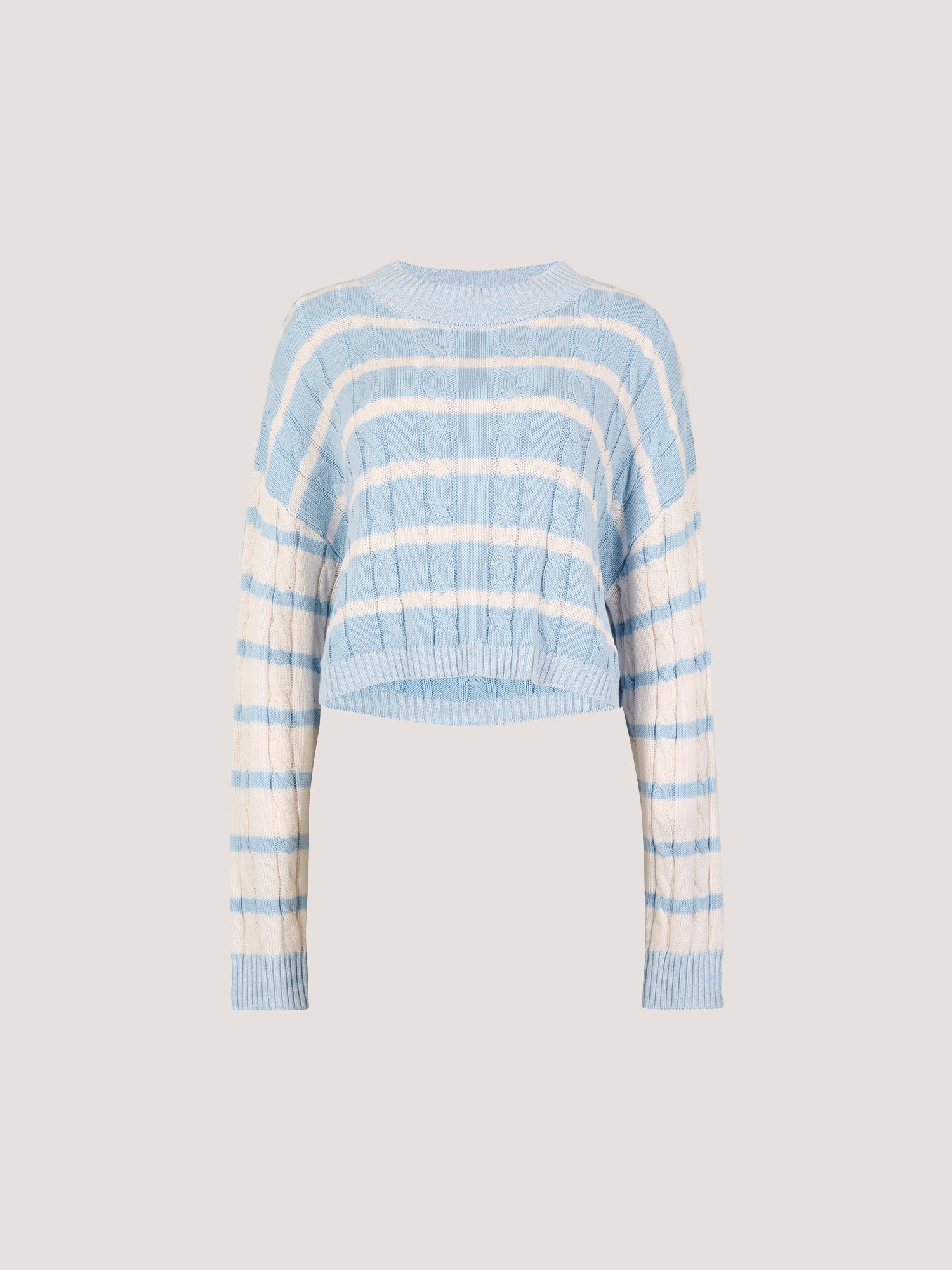 Apricot Strickpullover »Pullover« mit Zopfmuster und Kontraststreifen