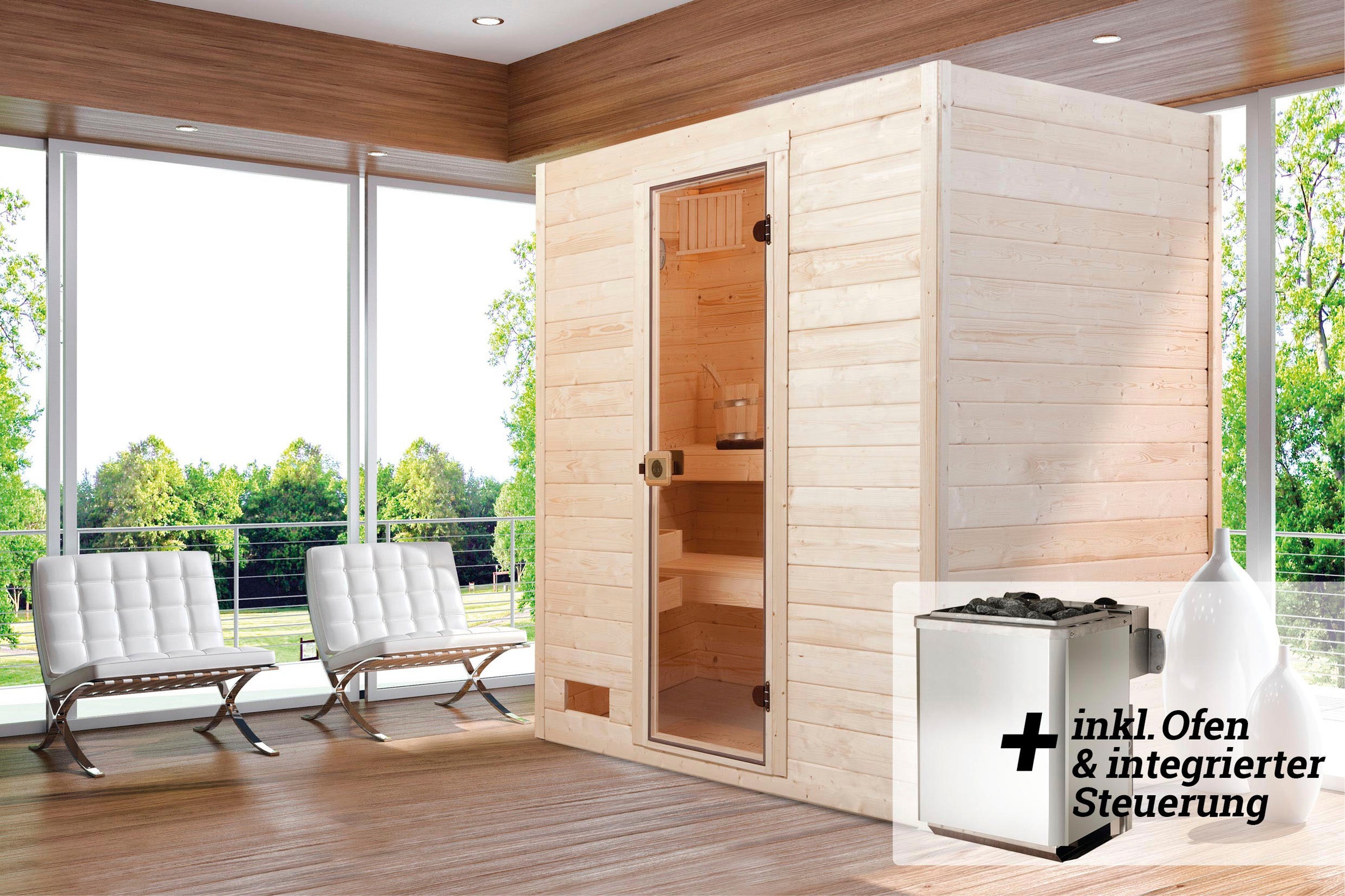 weka Sauna »Valida«, 9 kW-Ofen mit integrierter Steuerung