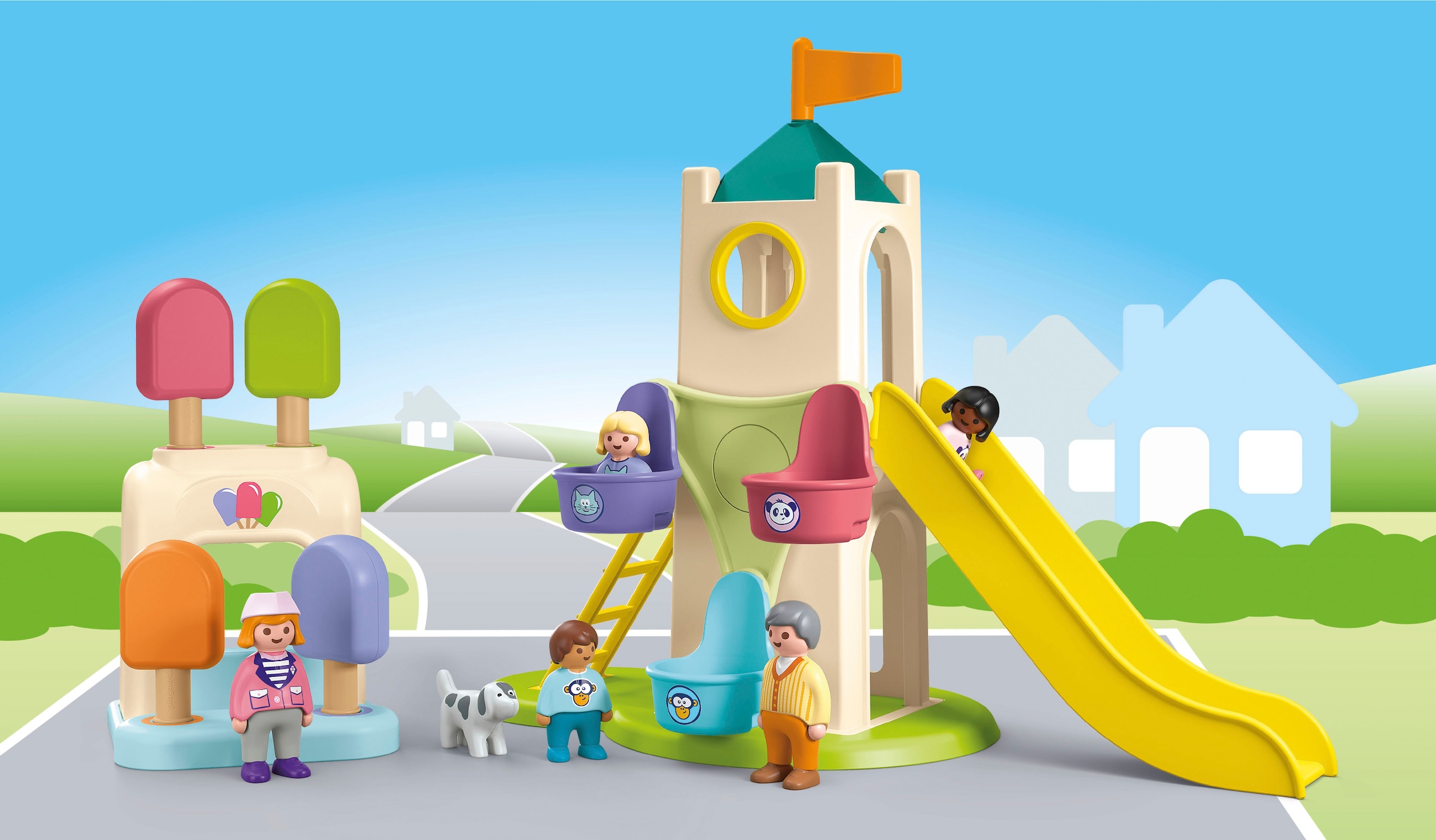 Playmobil® Konstruktions-Spielset »Erlebnisturm mit Eisstand (71703), JUNIOR«, (18 St.), Made in Europe