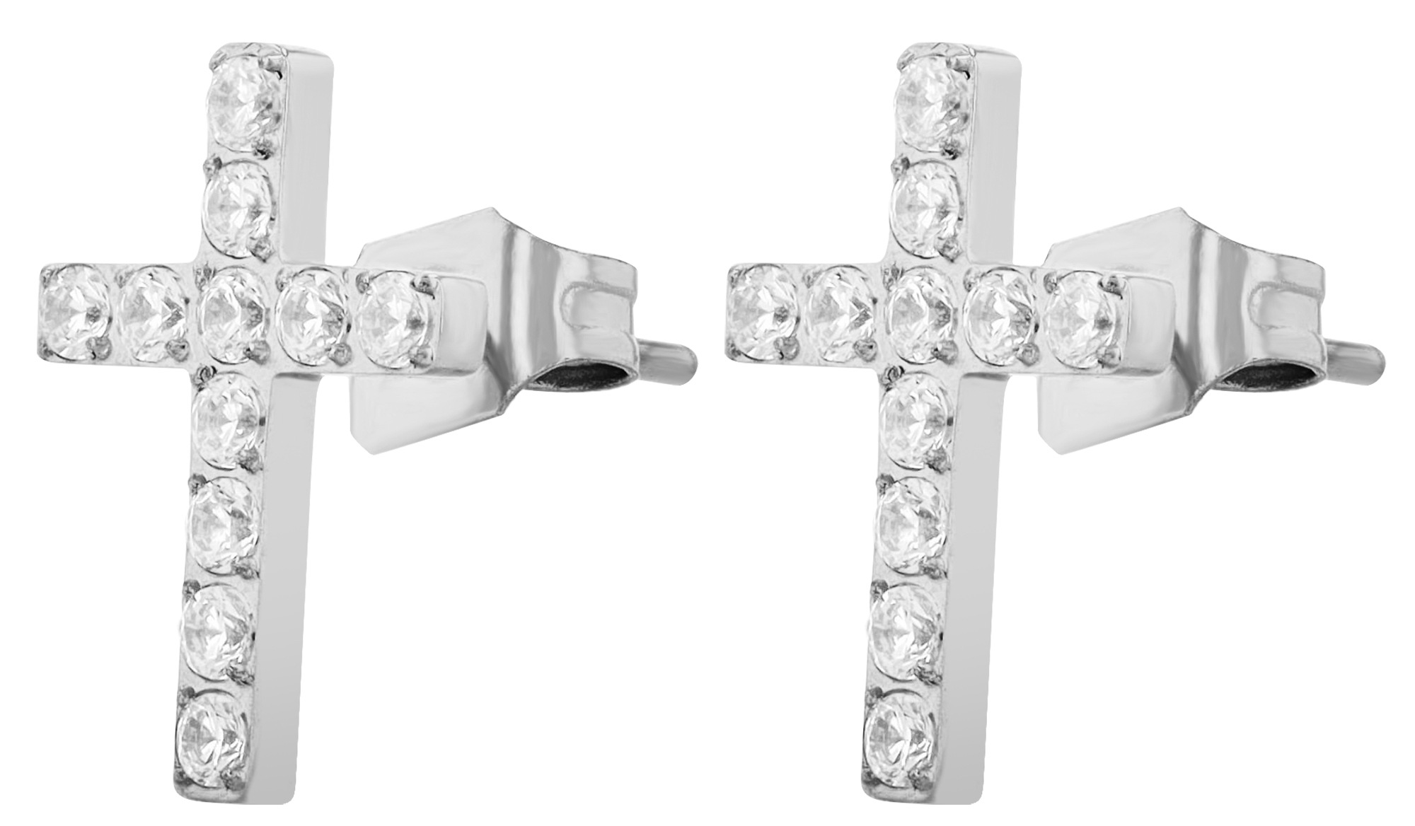 Adelia´s Paar Ohrstecker »Damen Ohrringe ¿ Ohrstecker aus Edelstahl mit Strass Steinchen«