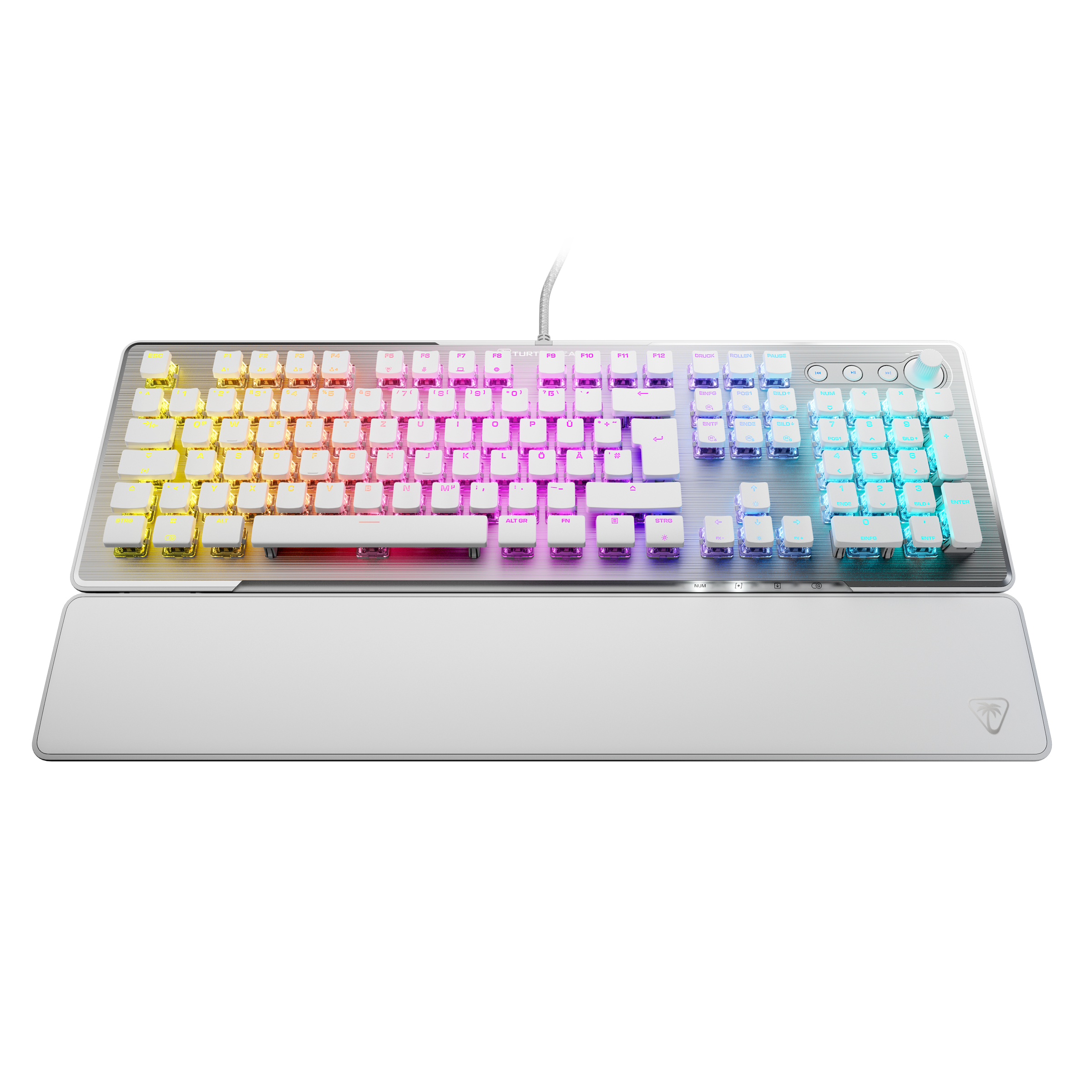 Turtle Beach Gaming-Tastatur »Vulcan II, Linear«, (Lautstärkeregler-Funktionstasten-Profil-Speicher-Ziffernblock-verstellbare Füße-Handgelenkauflage), Linear