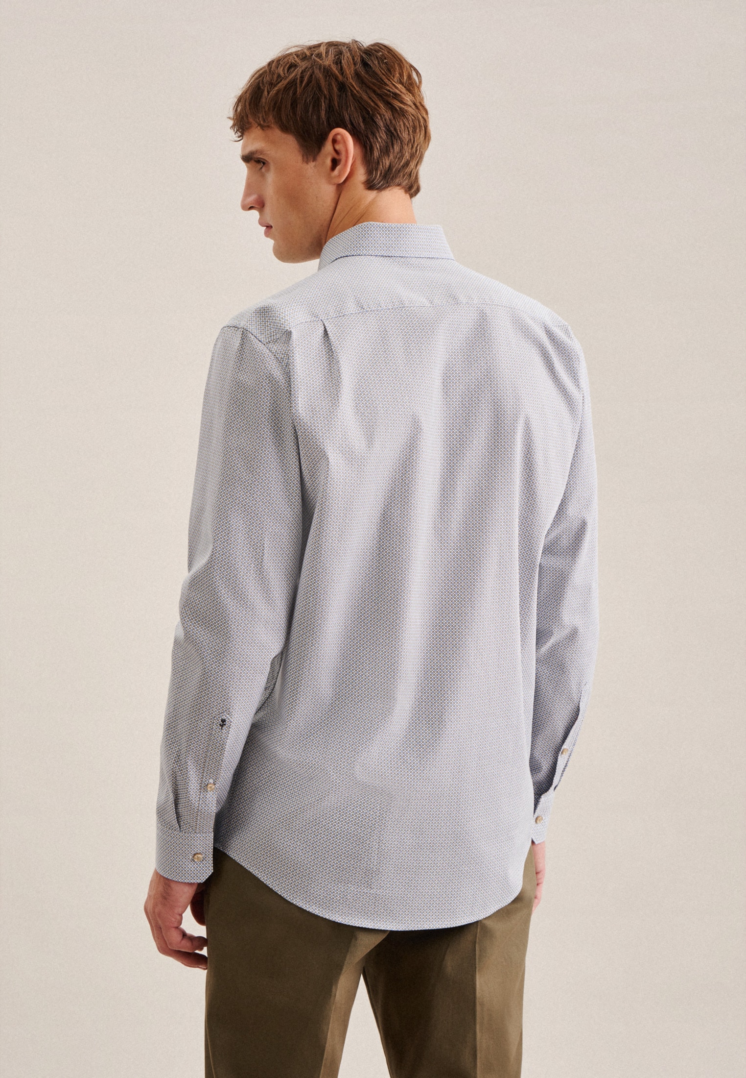 seidensticker Businesshemd »Regular«, Regular Langarm Covered-Button-Down-Kragen Druck