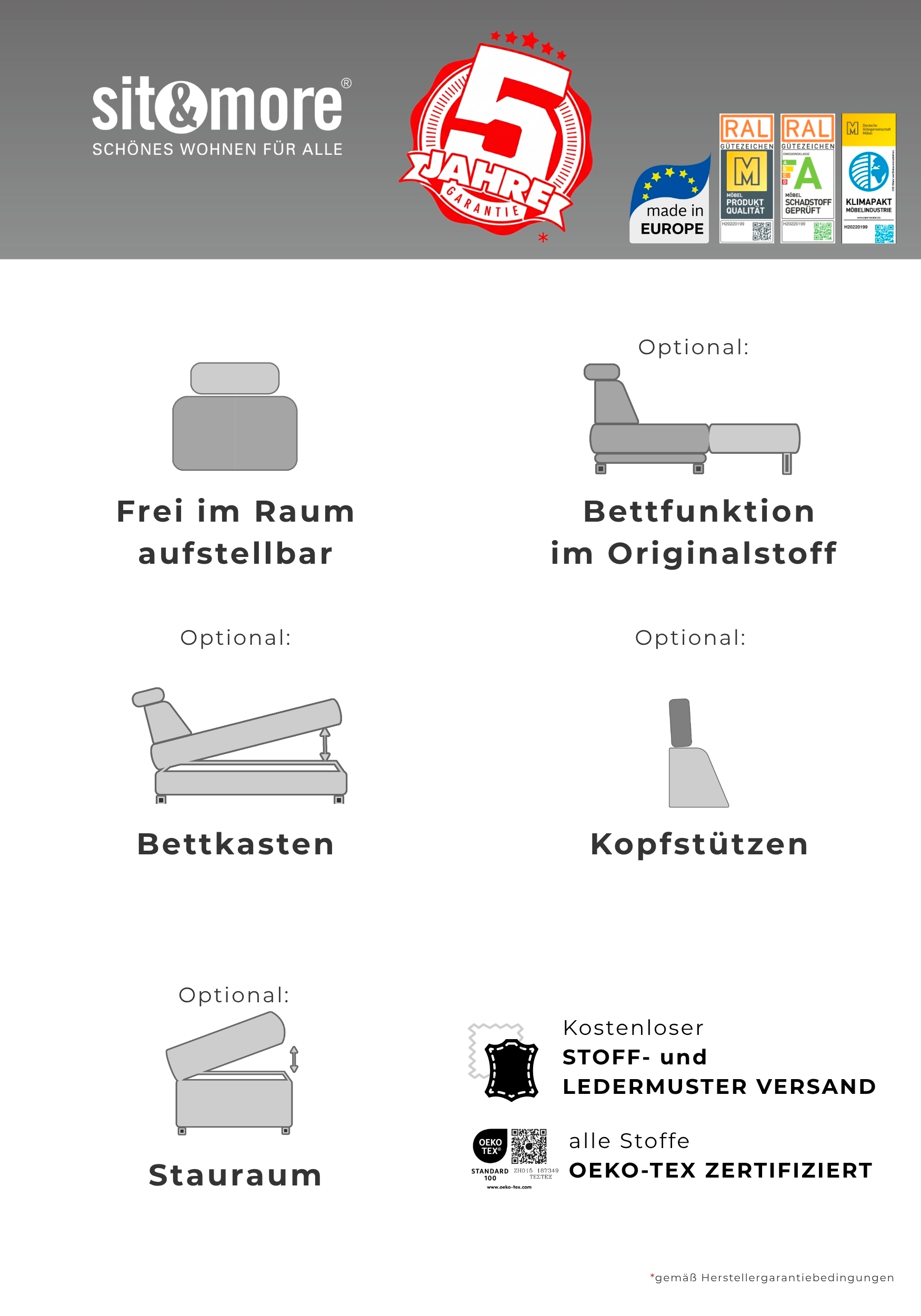 OTTO home Sofa-Kopfstütze »Costello, B: 48 cm« Set: 2 Stück, passend zur Serie