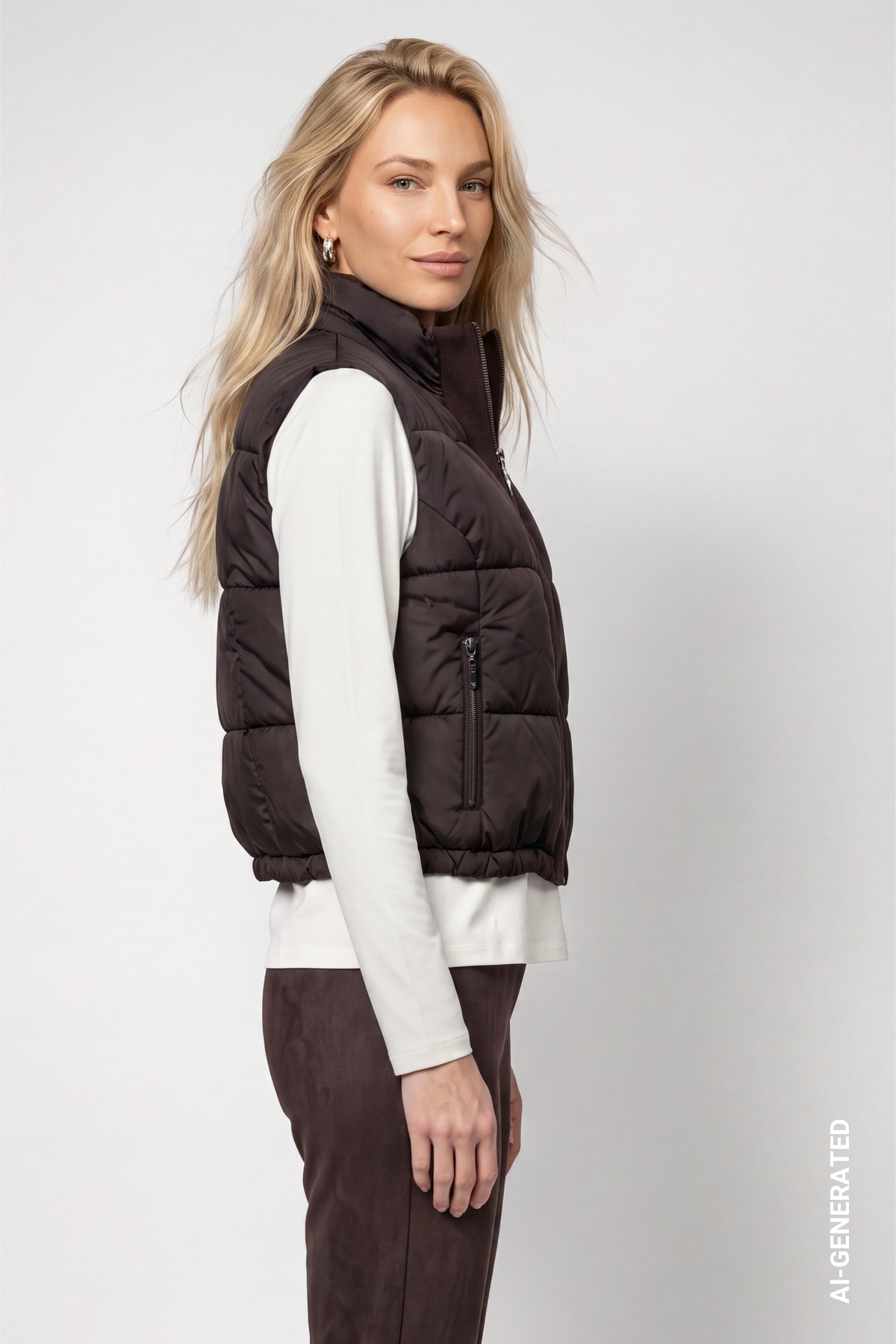 Monari Steppweste »Weste Basic Strickdetail« Regular fit mit Stehkragen