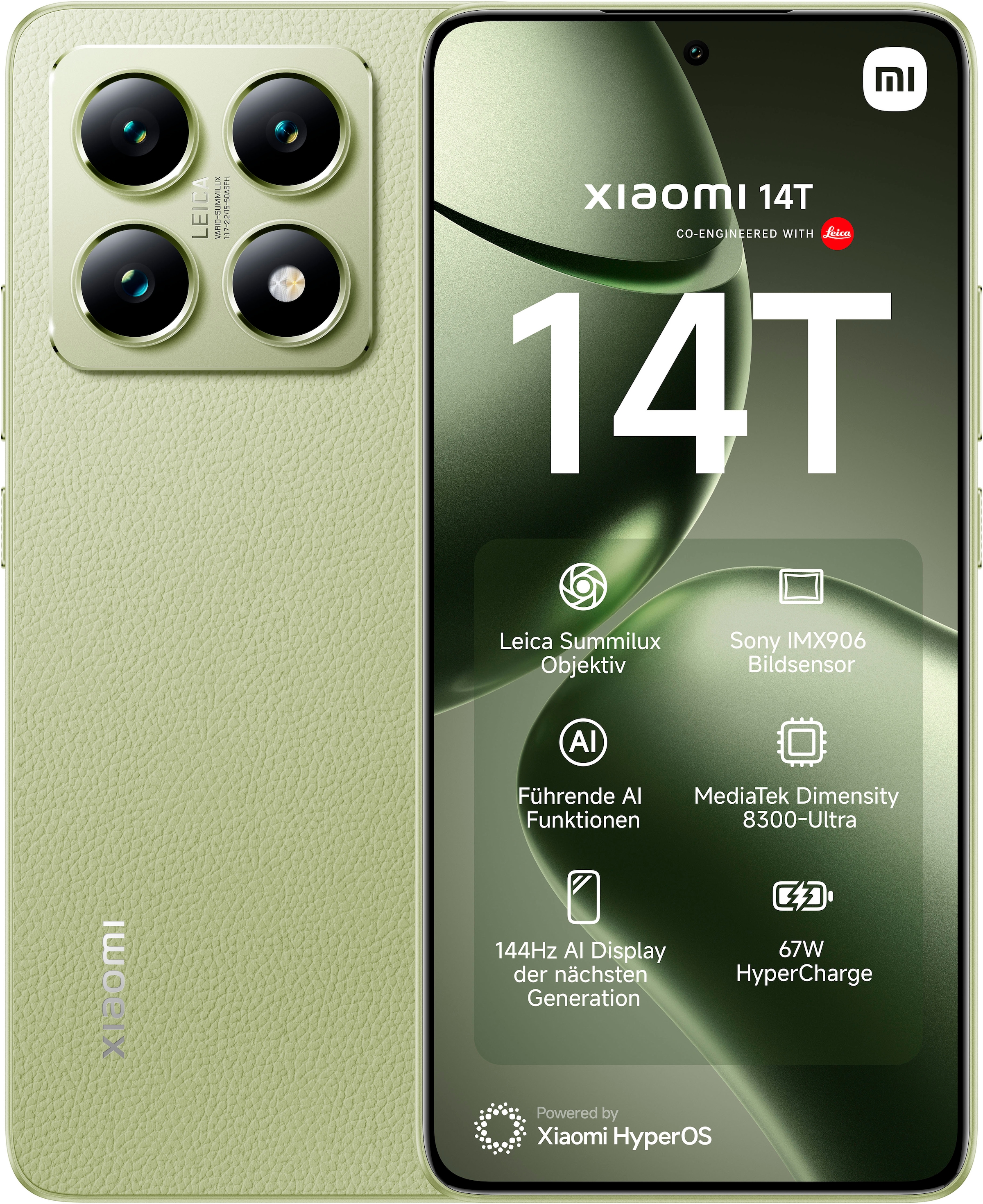 Smartphone »Xiaomi 14T 256GB«, Lemon Green, 256 GB Speicherplatz