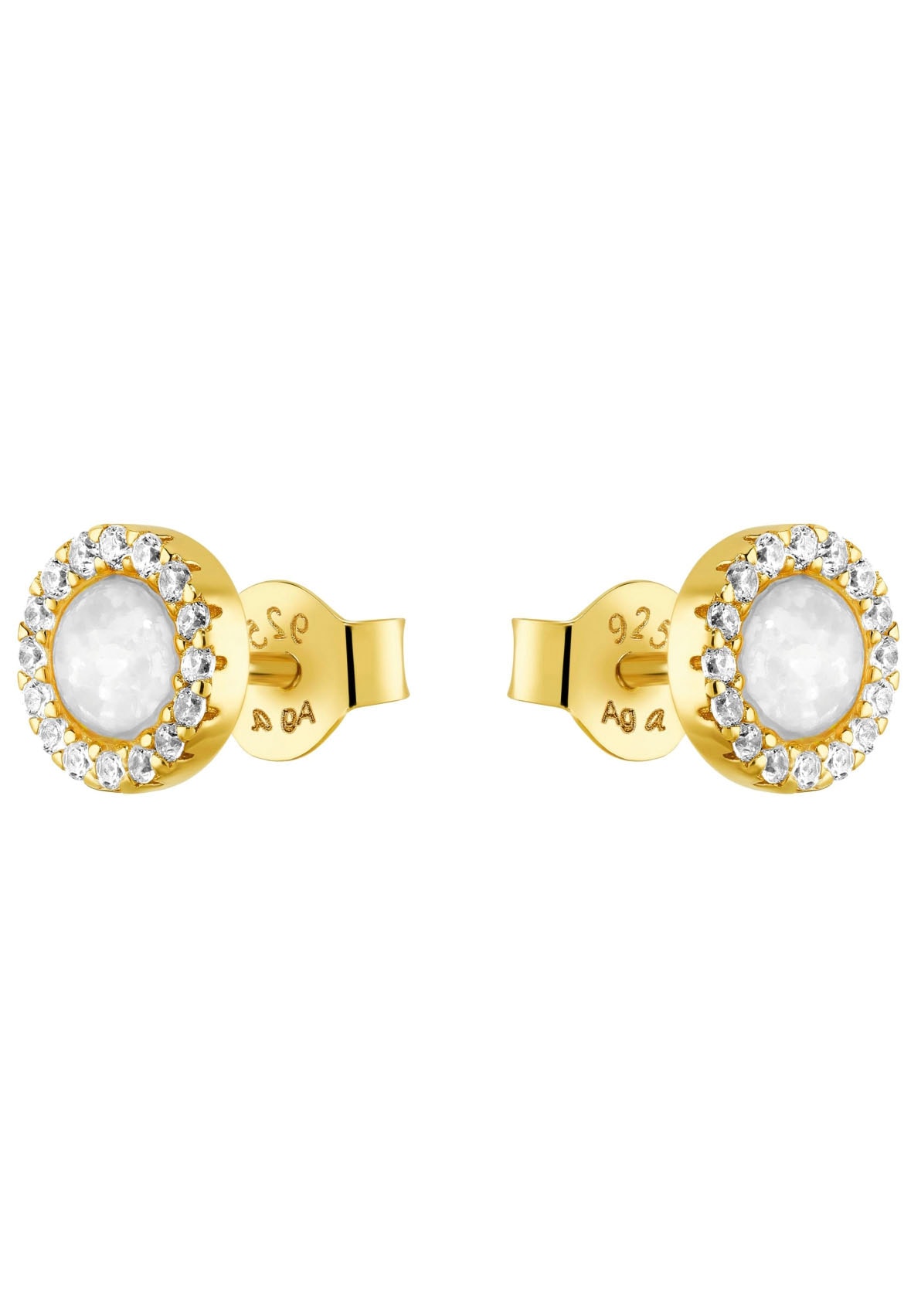 Amor Paar Ohrstecker »Golden Opal, 2036029«, mit Opal, Zirkonia (synth.)