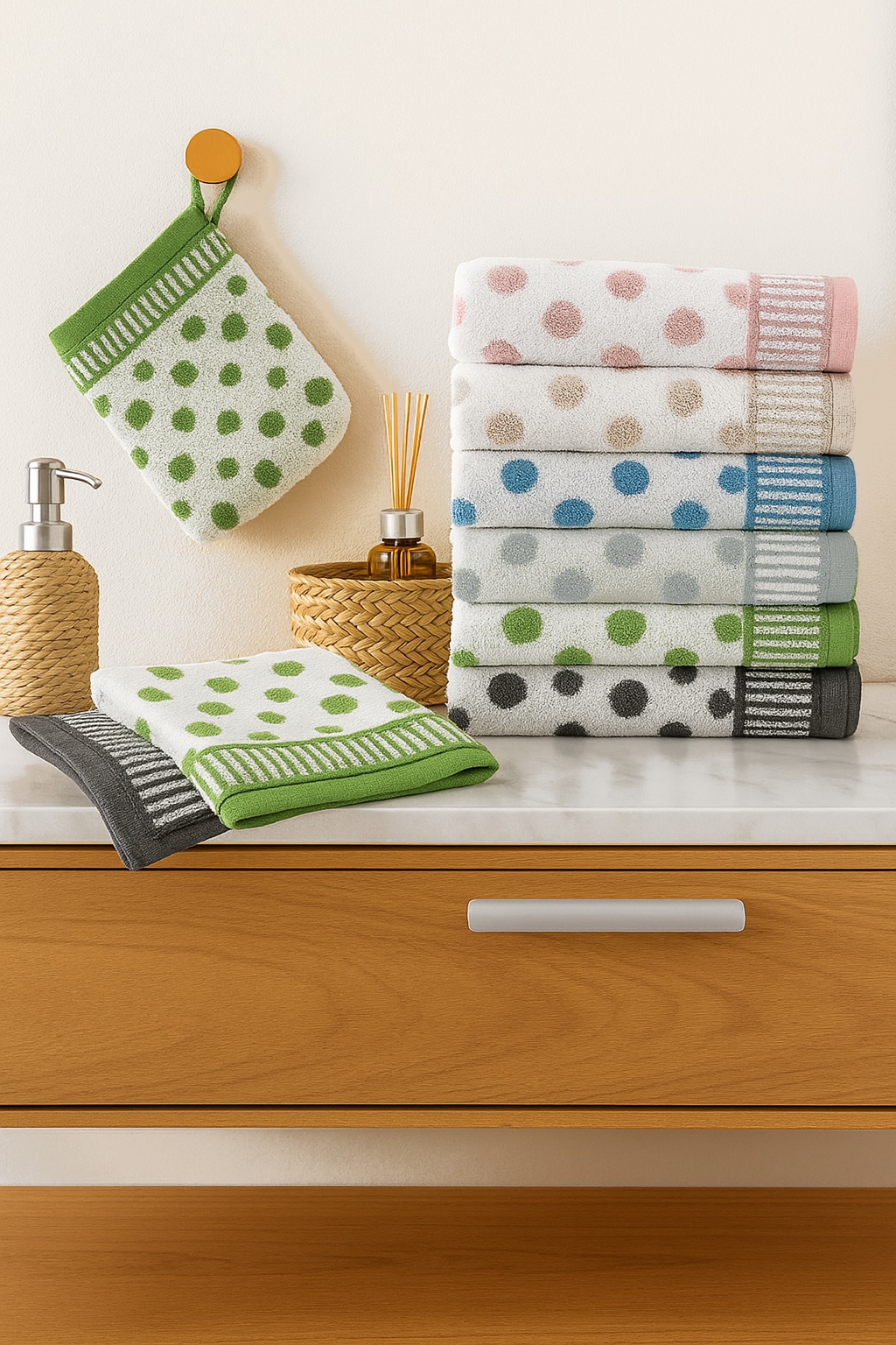 ROSS Handtücher »Punkte, allover« aus feinster Baumwolle