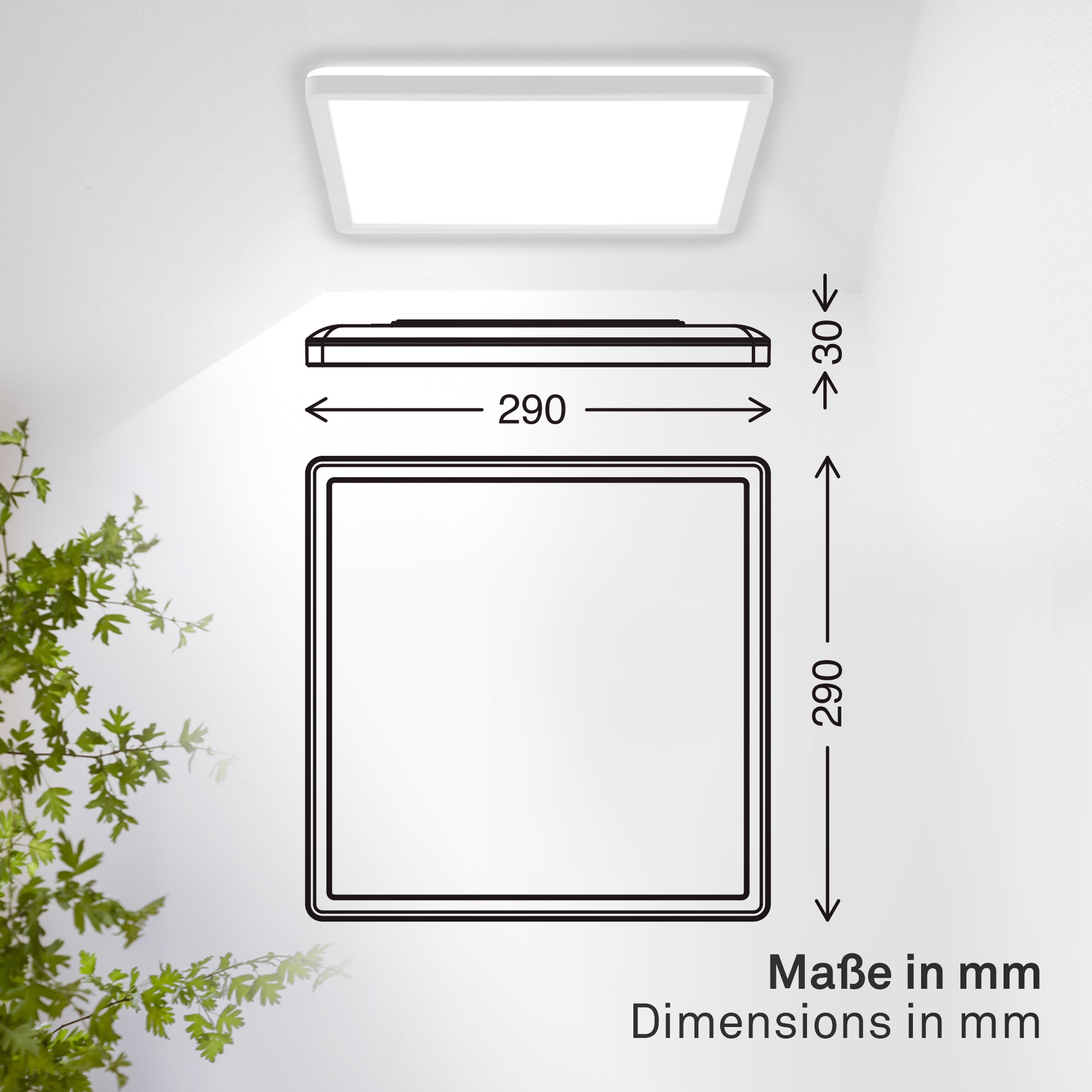 B.K.Licht LED Panel »SHALLOW« LED-Board 1 Stk. Neutralweiß 29x29x3 cm, Badlampe, Badezimmer, Küche, Wohnzimmer
